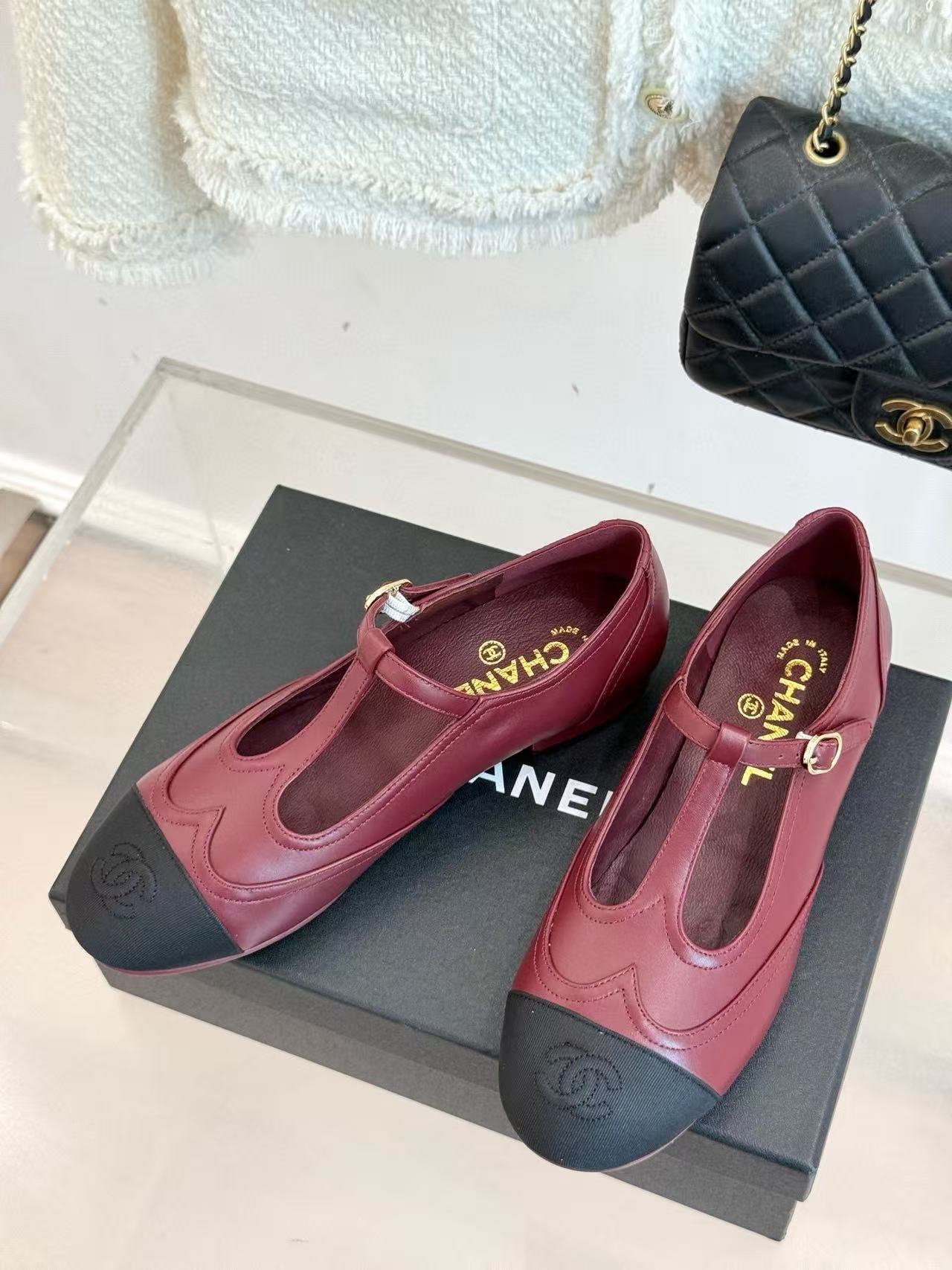 CHANE1 高品質TストラップダブルCメリージェーンシューズ【50％割引+送料無料】