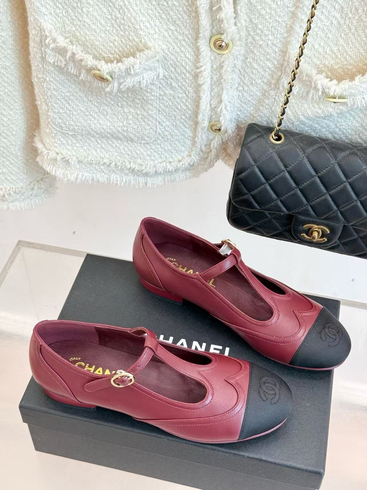 CHANE1 高品質TストラップダブルCメリージェーンシューズ【50％割引+送料無料】