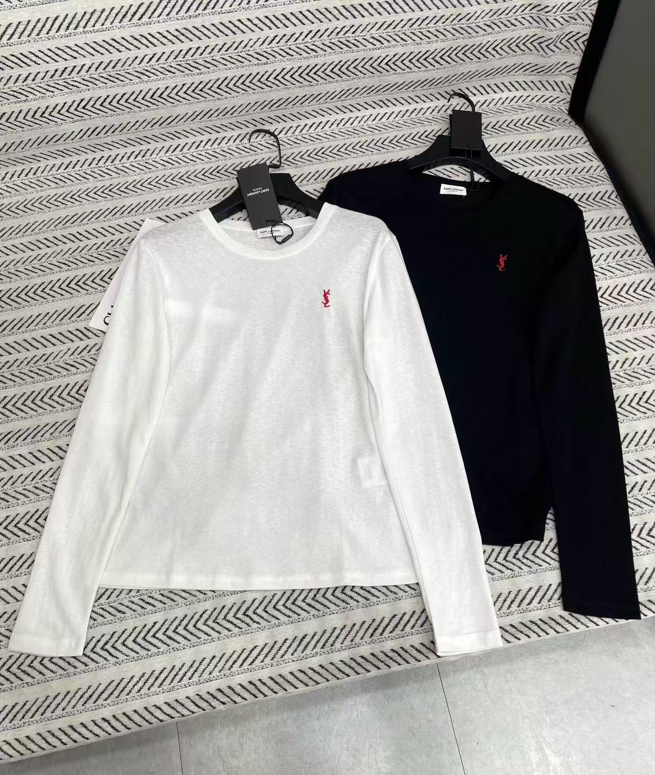 YSL シンプル刺繍 長袖Tシャツ【50％割引+送料無料】