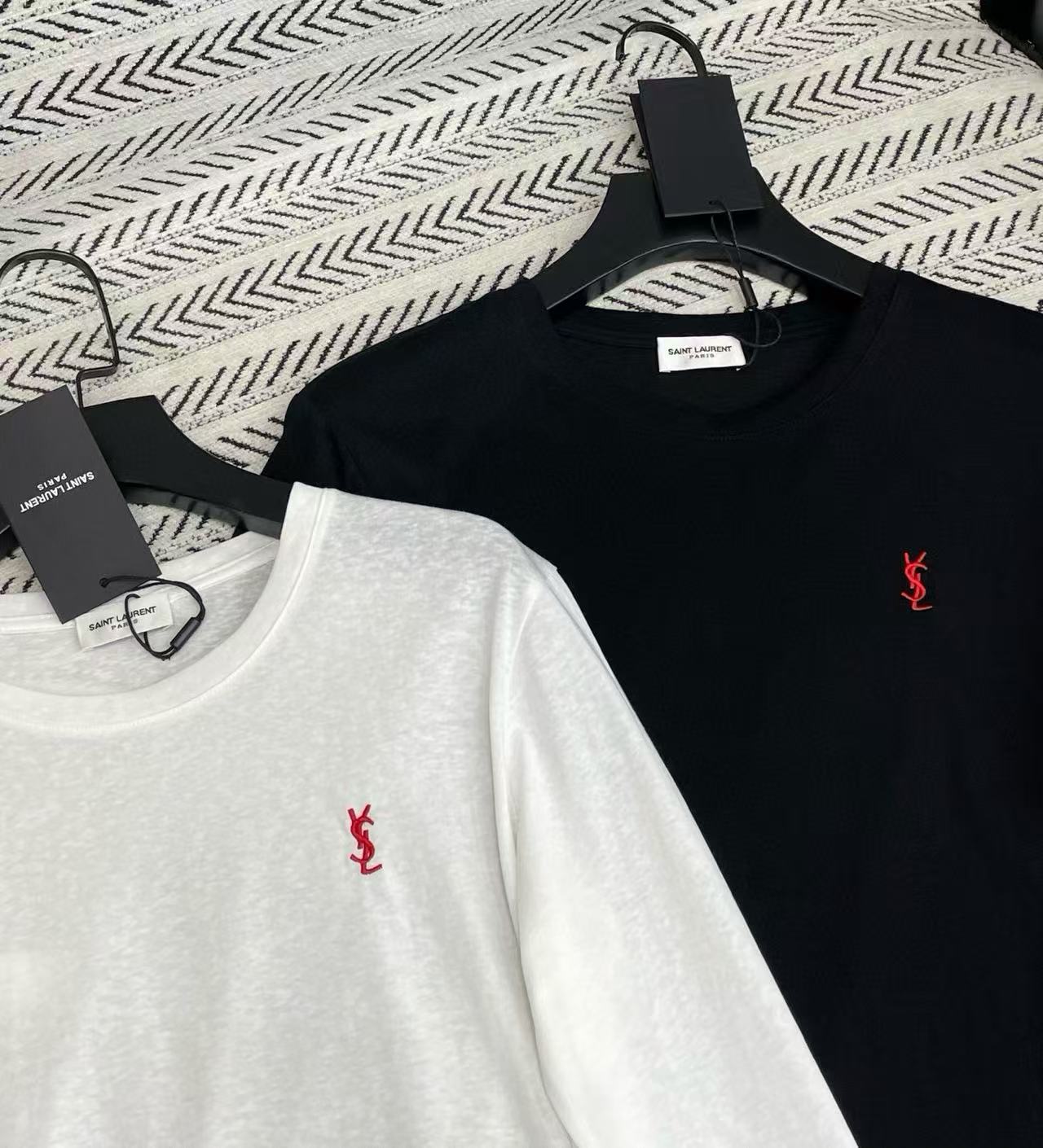 YSL シンプル刺繍 長袖Tシャツ【50％割引+送料無料】