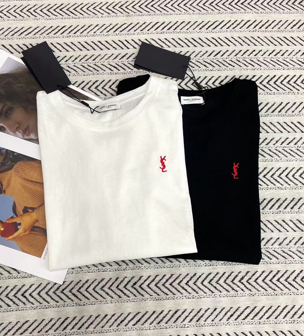 YSL シンプル刺繍 長袖Tシャツ【50％割引+送料無料】