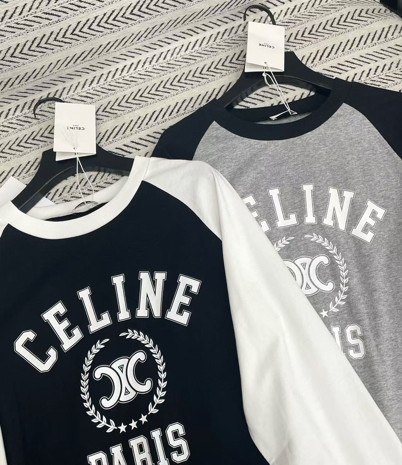 CEL1NE カラーブロックレター ロングスリーブTシャツ【50%割引+送料無料】