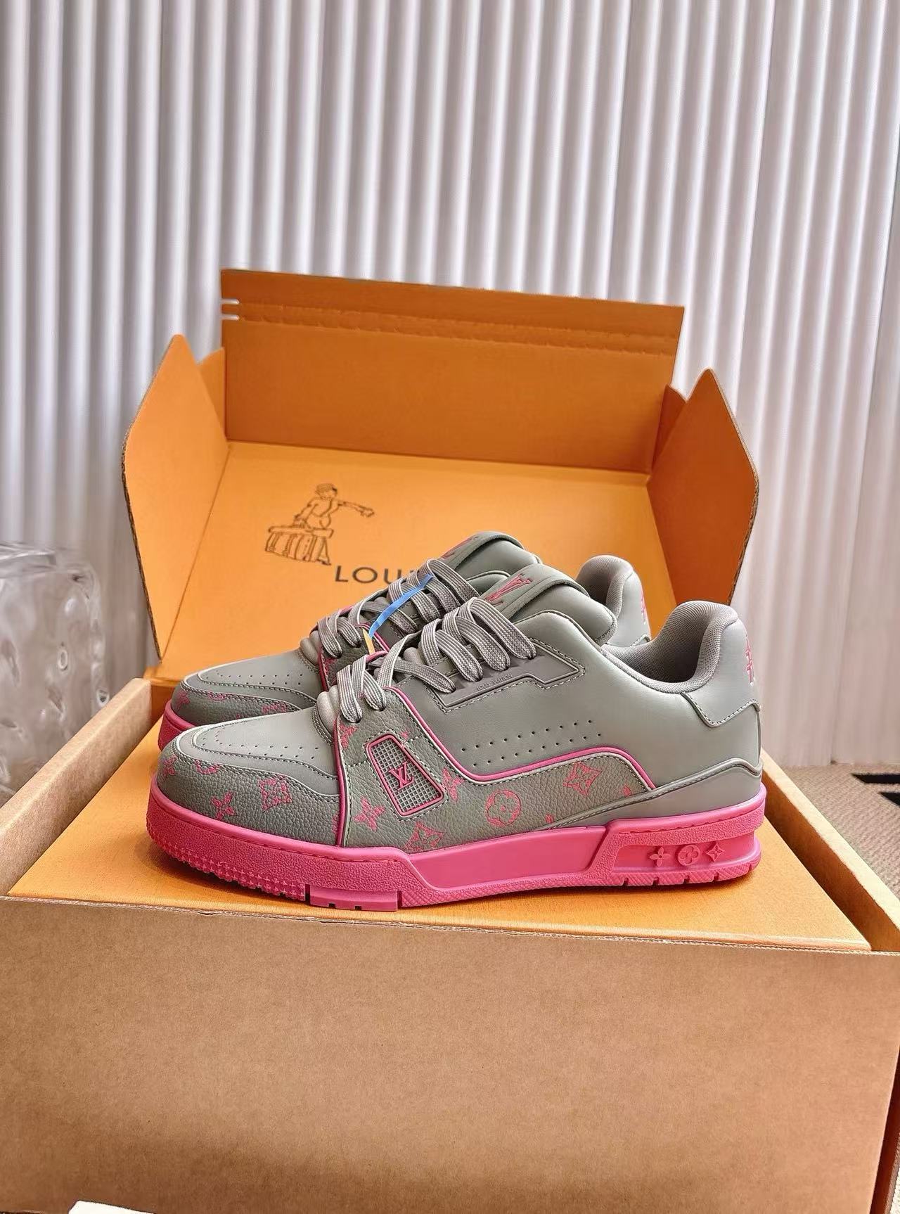 LV Trainer高品質カラーブロックカジュアルシューズ【50％割引+送料無料】