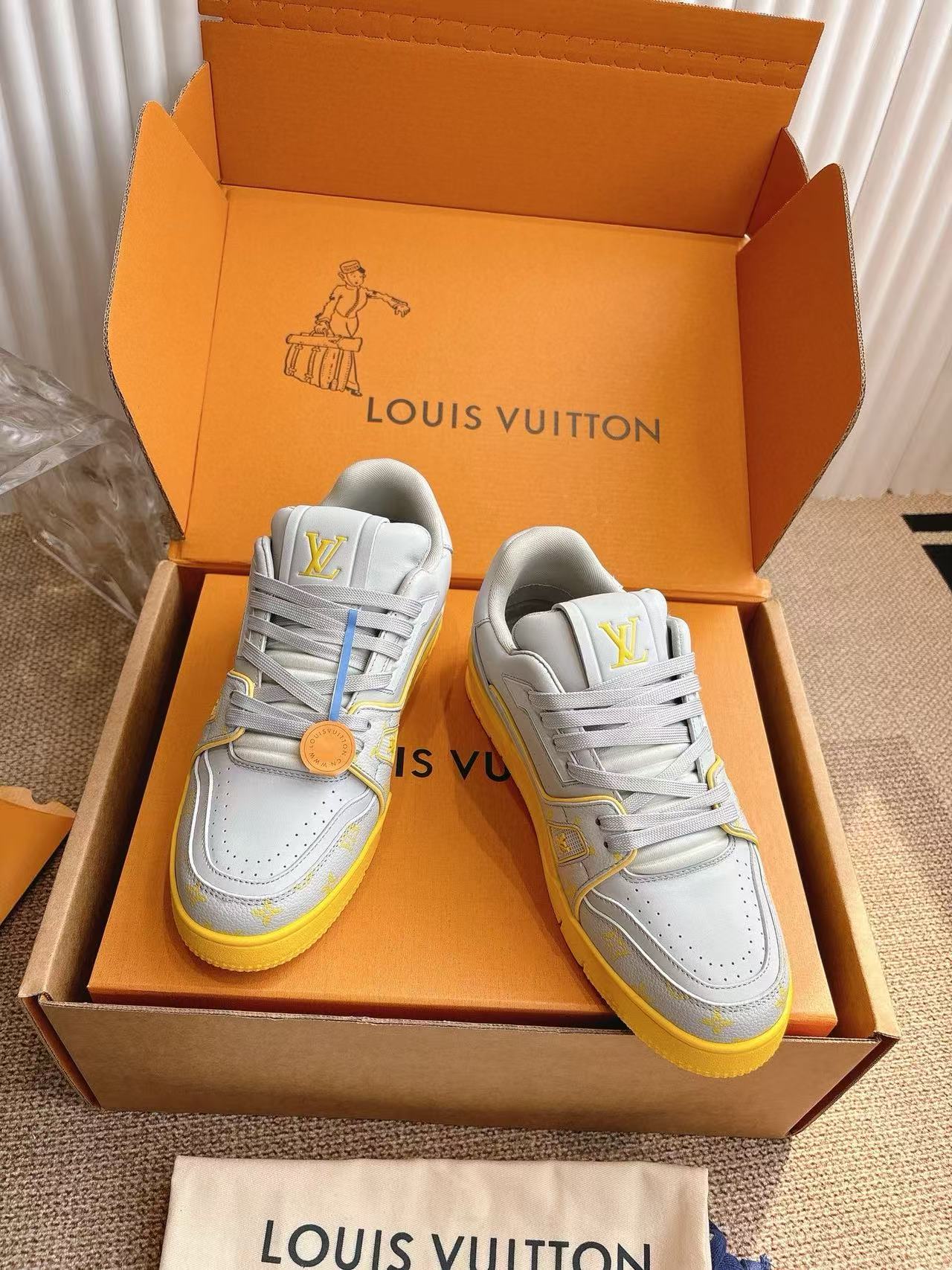 LV Trainer高品質カラーブロックカジュアルシューズ【50％割引+送料無料】