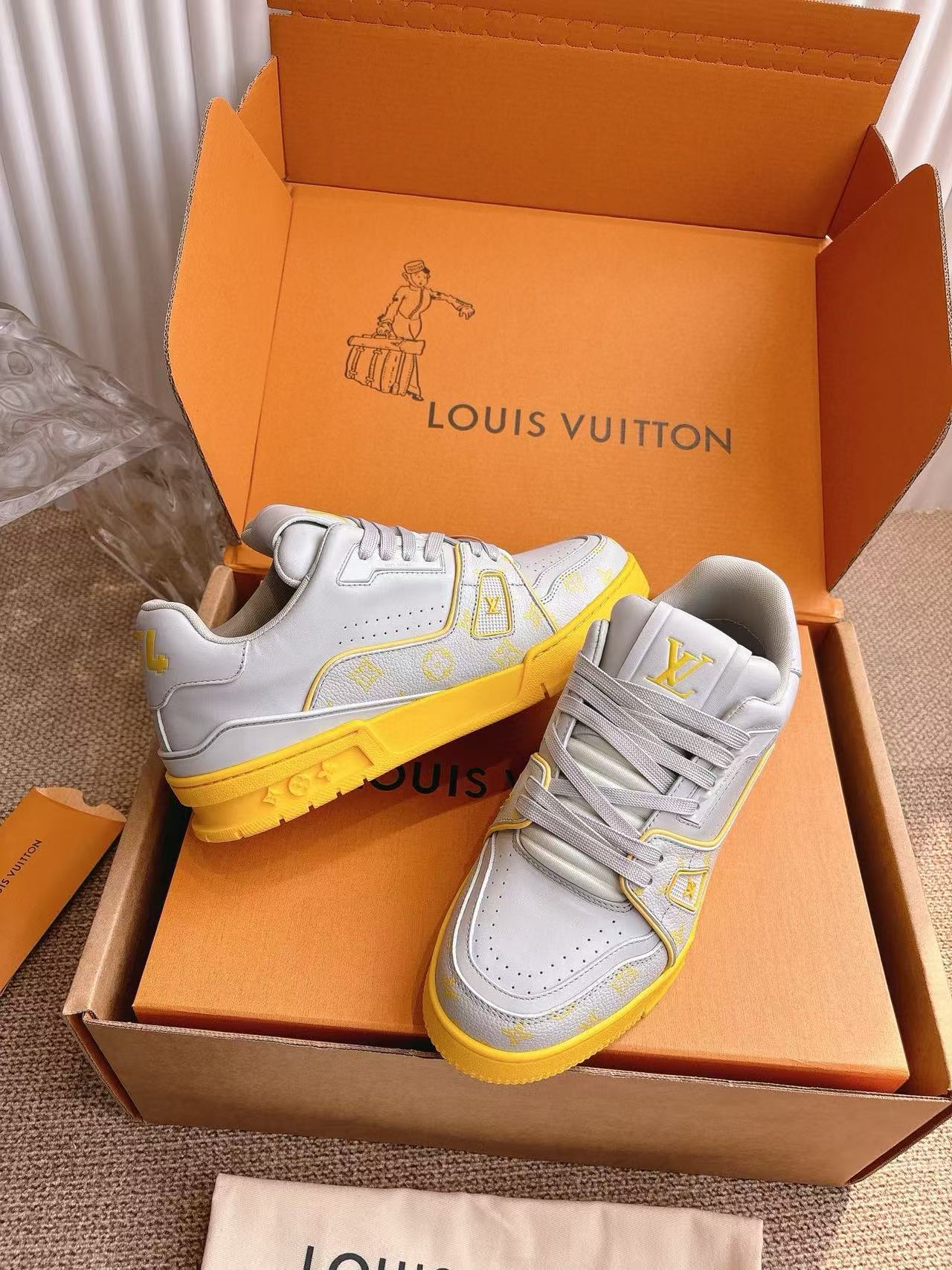 LV Trainer高品質カラーブロックカジュアルシューズ【50％割引+送料無料】