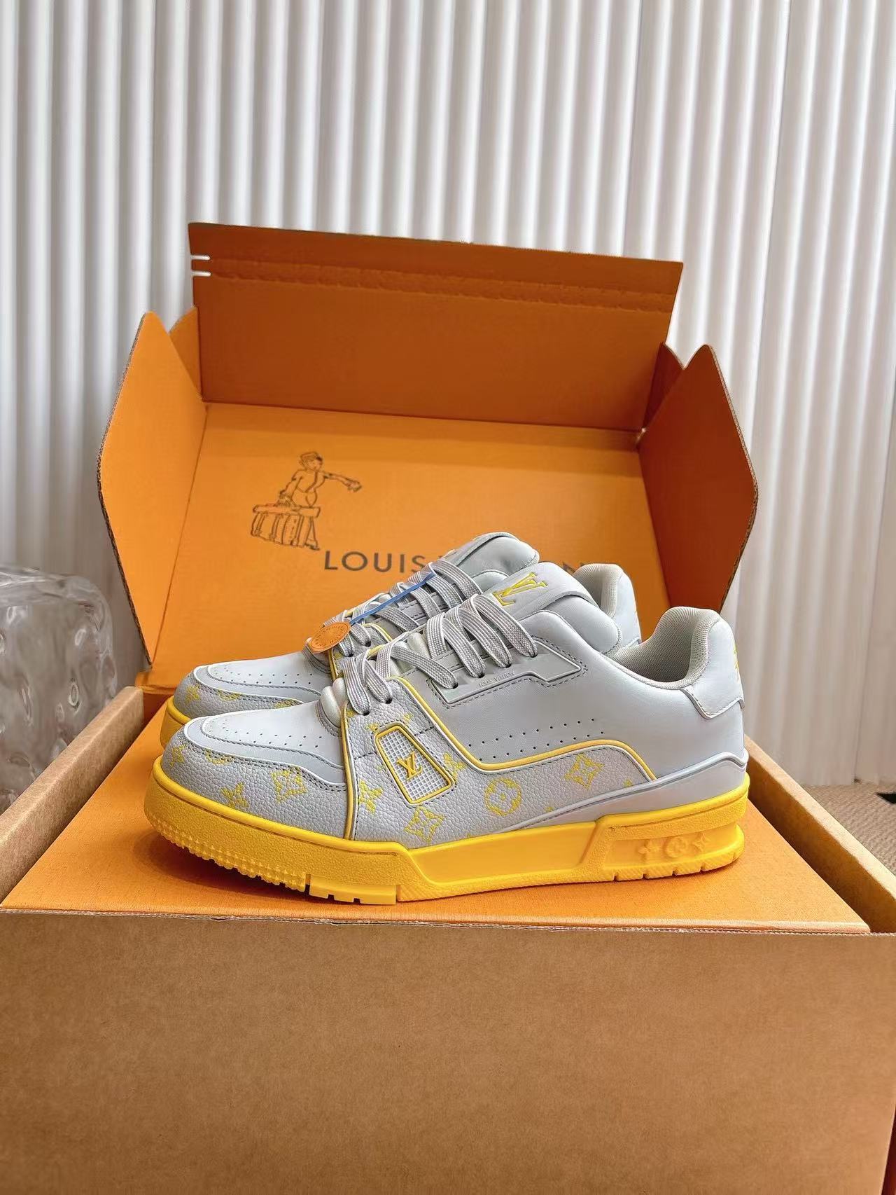 LV Trainer高品質カラーブロックカジュアルシューズ【50％割引+送料無料】