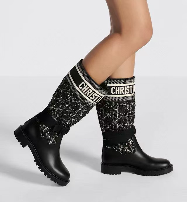 DI0Rの高品質ツイードシープスキンハイブーツ【50％割引+送料無料】