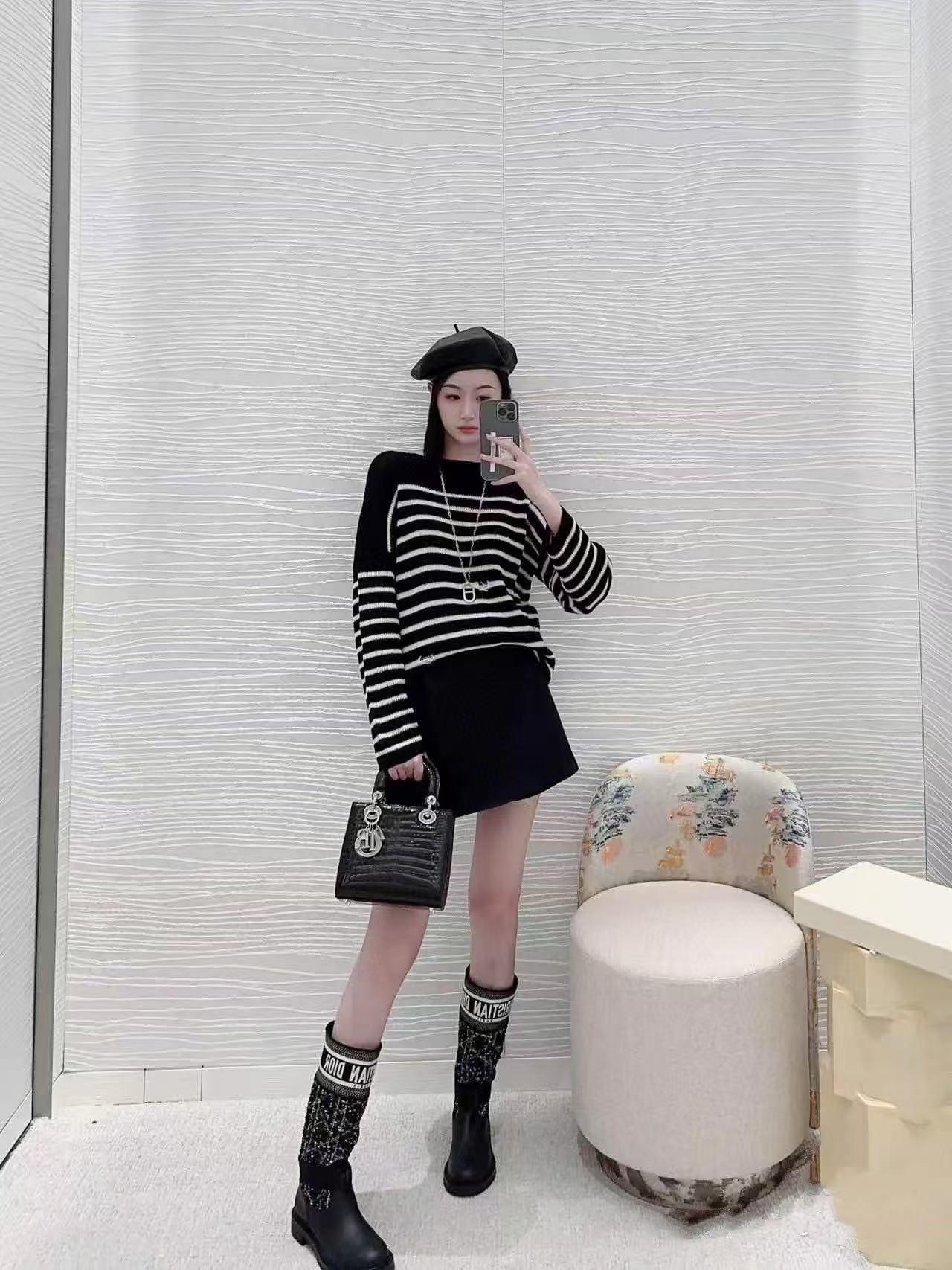 DI0Rの高品質ツイードシープスキンハイブーツ【50％割引+送料無料】