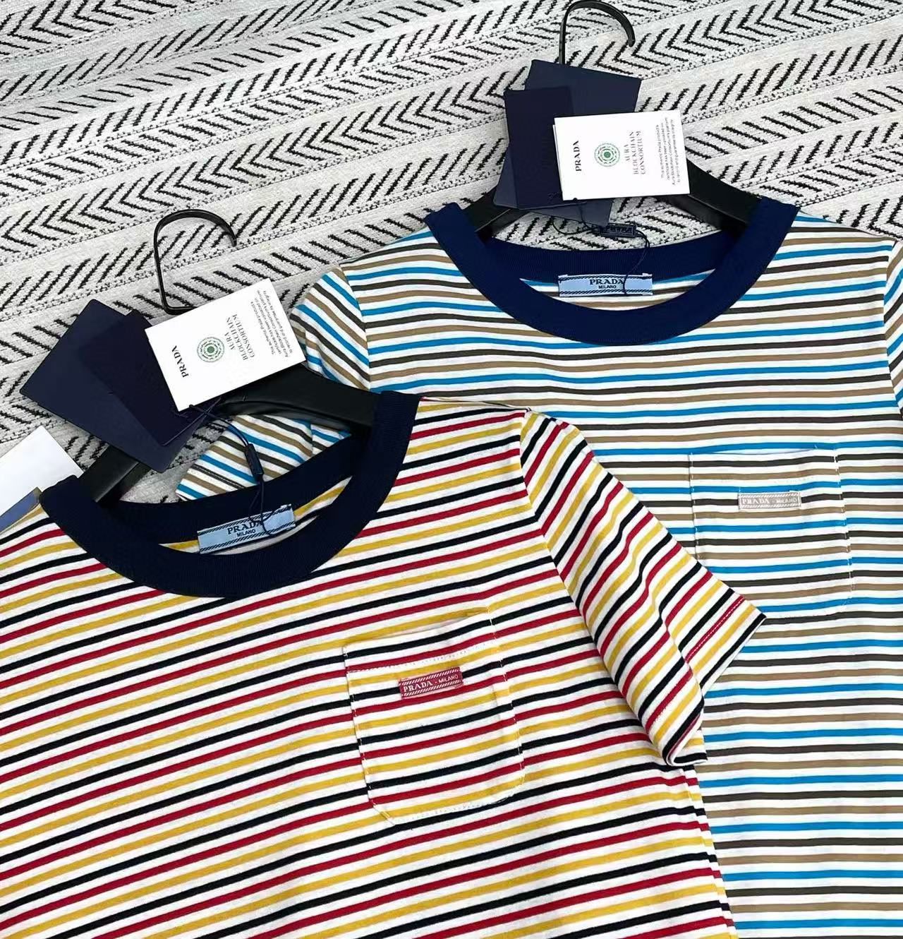 M1UM1U ストライプポケットTシャツ【50%割引+送料無料】