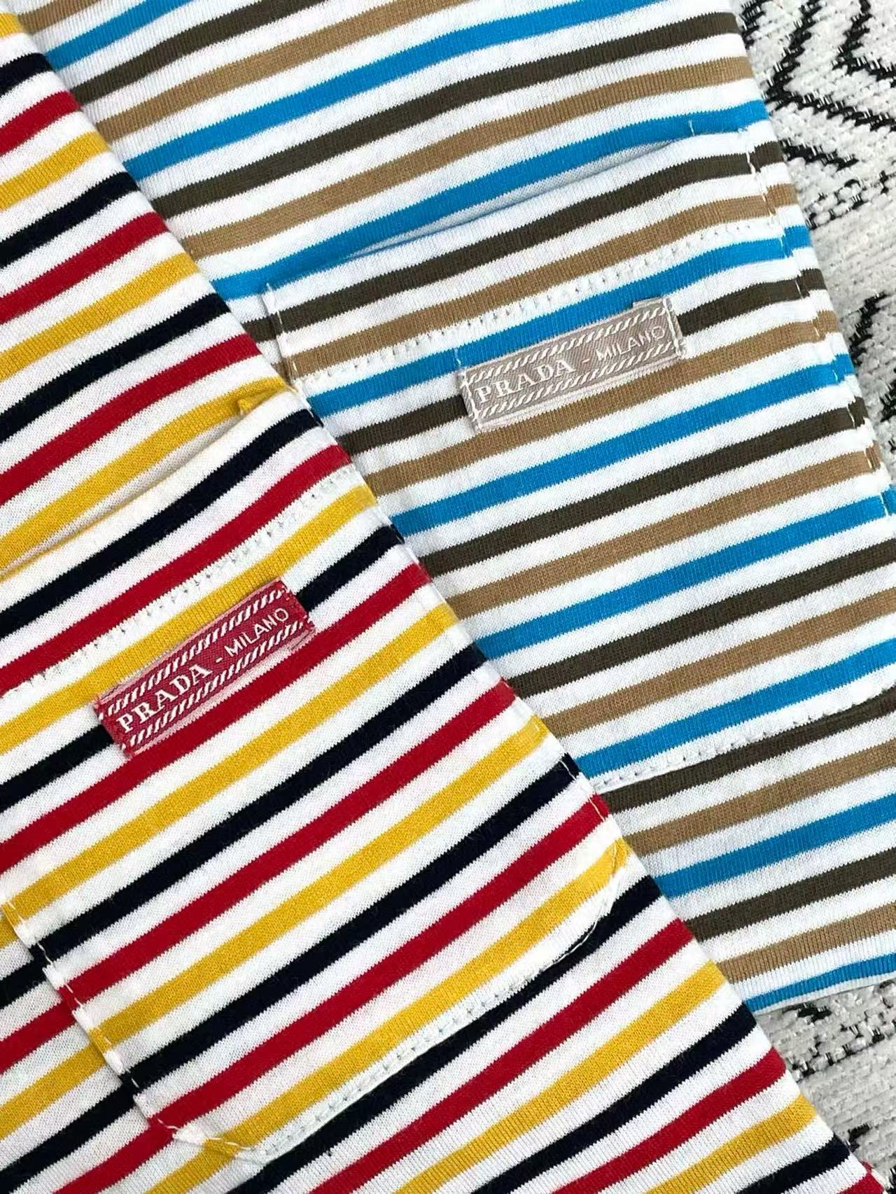 M1UM1U ストライプポケットTシャツ【50%割引+送料無料】