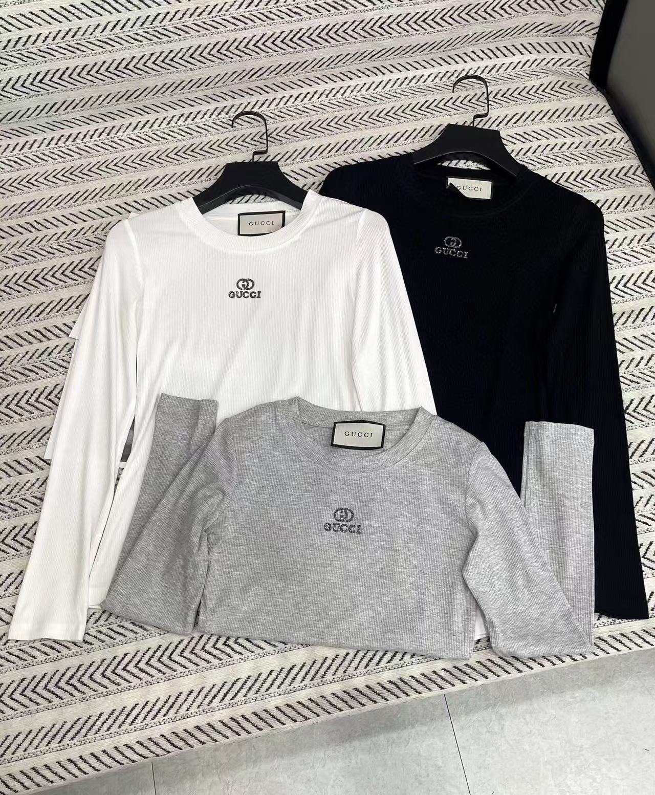 GUCC1 シンプルレター 長袖Tシャツ【50％割引+送料無料】