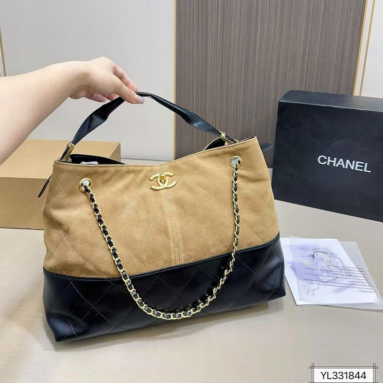 CHANE1 チェーン鹿ベルベットショッピングバッグ【50％割引+送料無料】