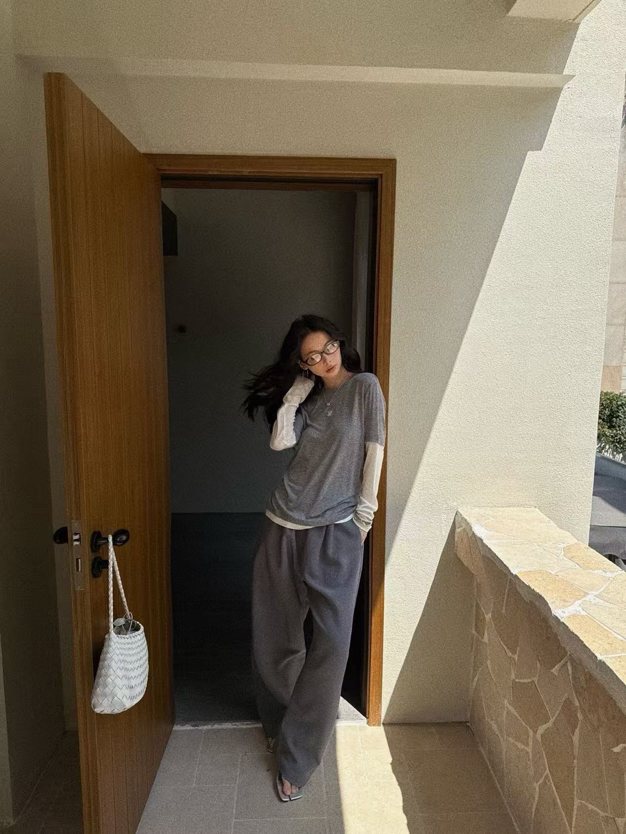 CHANE1 カラーブロック ロングスリーブTシャツ【50%割引+送料無料】