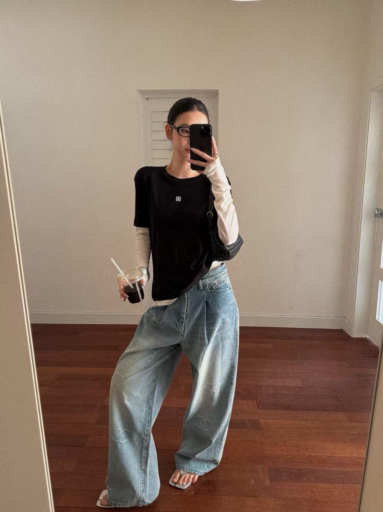 CHANE1 カラーブロック ロングスリーブTシャツ【50%割引+送料無料】