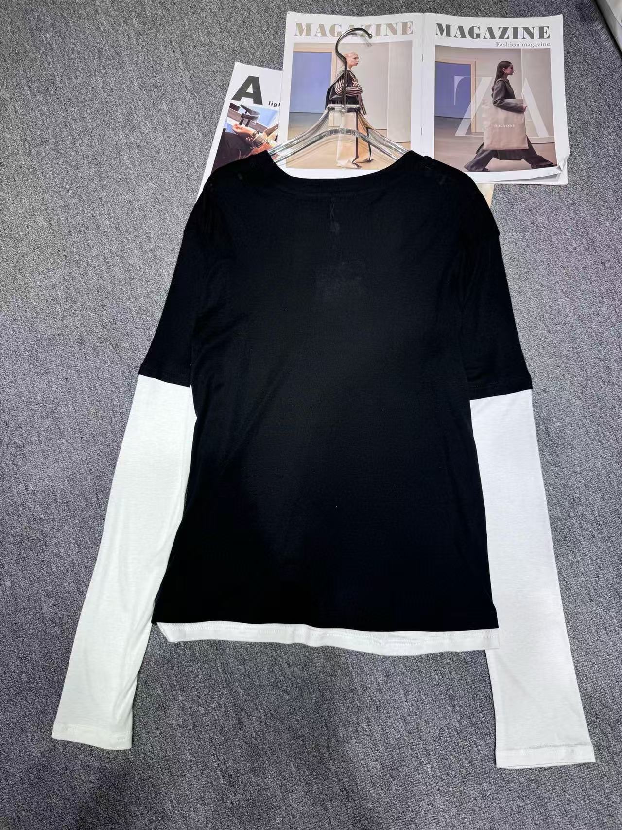 CHANE1 カラーブロック ロングスリーブTシャツ【50%割引+送料無料】