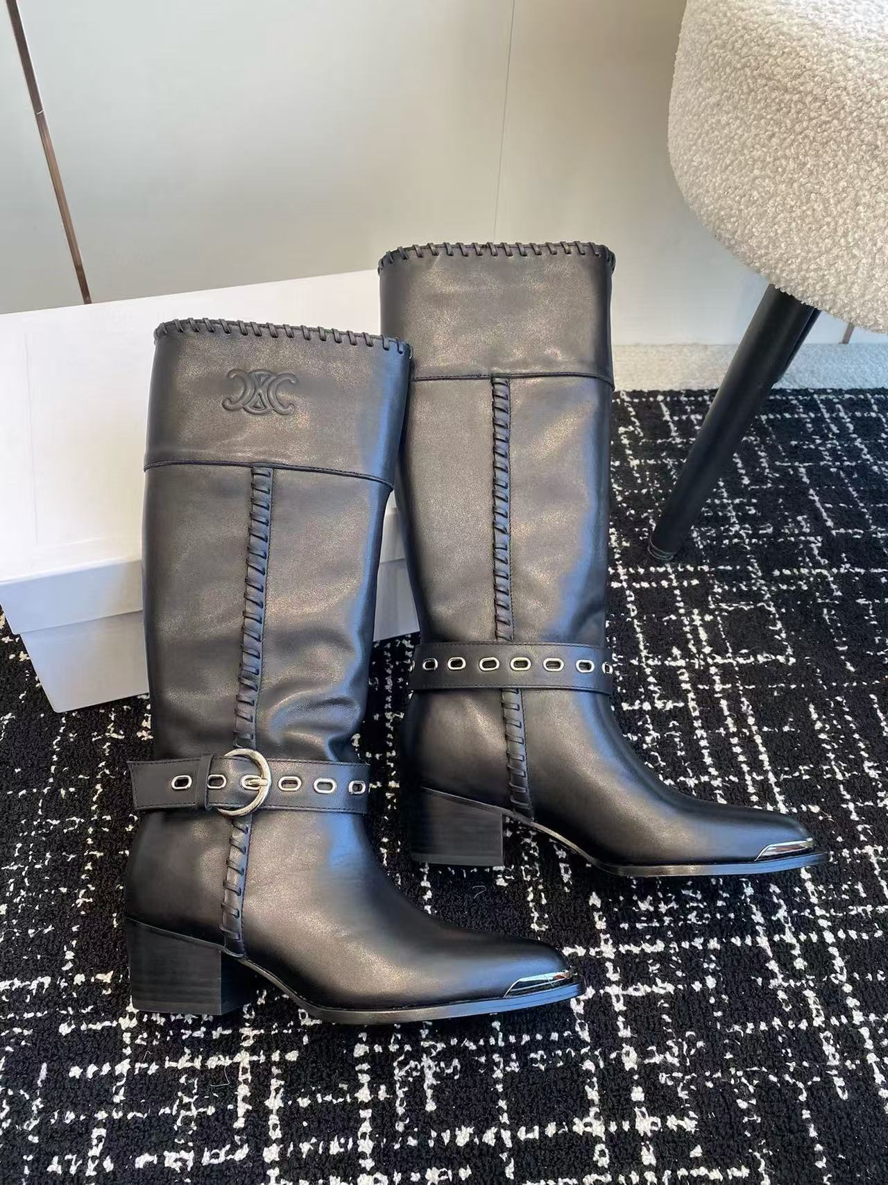 CEL1NEの高品質ポインテッドトゥナイトブーツ【50％割引+送料無料】