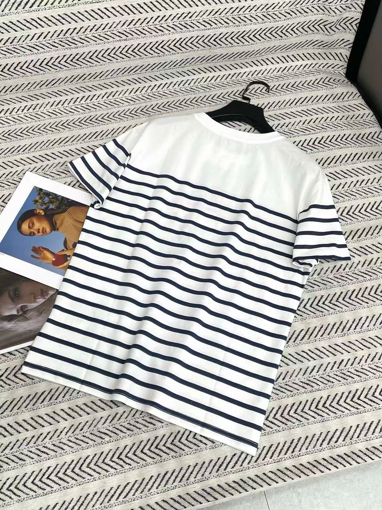 DI0RプリントストライプTシャツ【50%割引+送料無料】