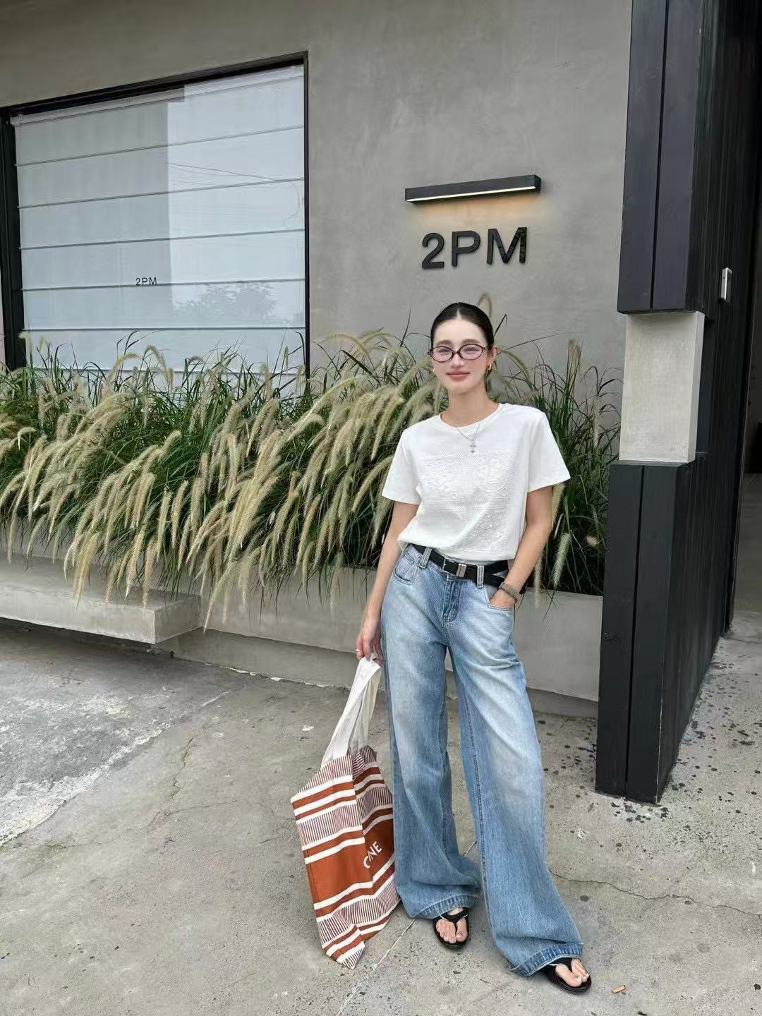 CHANE1 刺繍ロゴTシャツ【50％割引+送料無料】