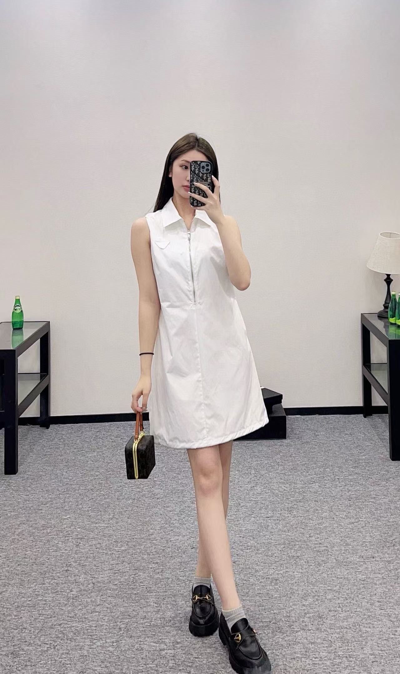 PR4DA ジッパーラペルノースリーブドレス【50％割引+送料無料】