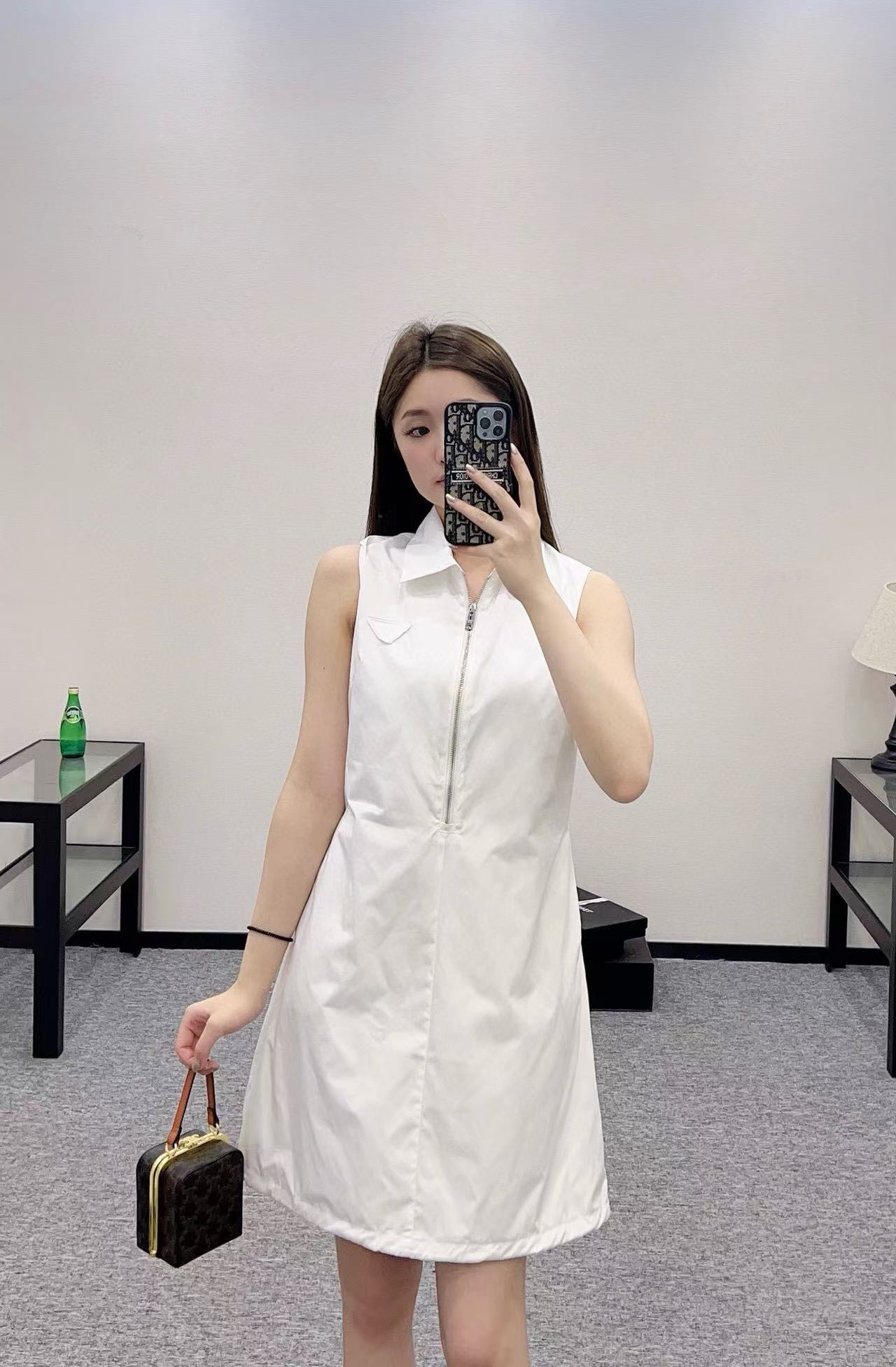 PR4DA ジッパーラペルノースリーブドレス【50％割引+送料無料】