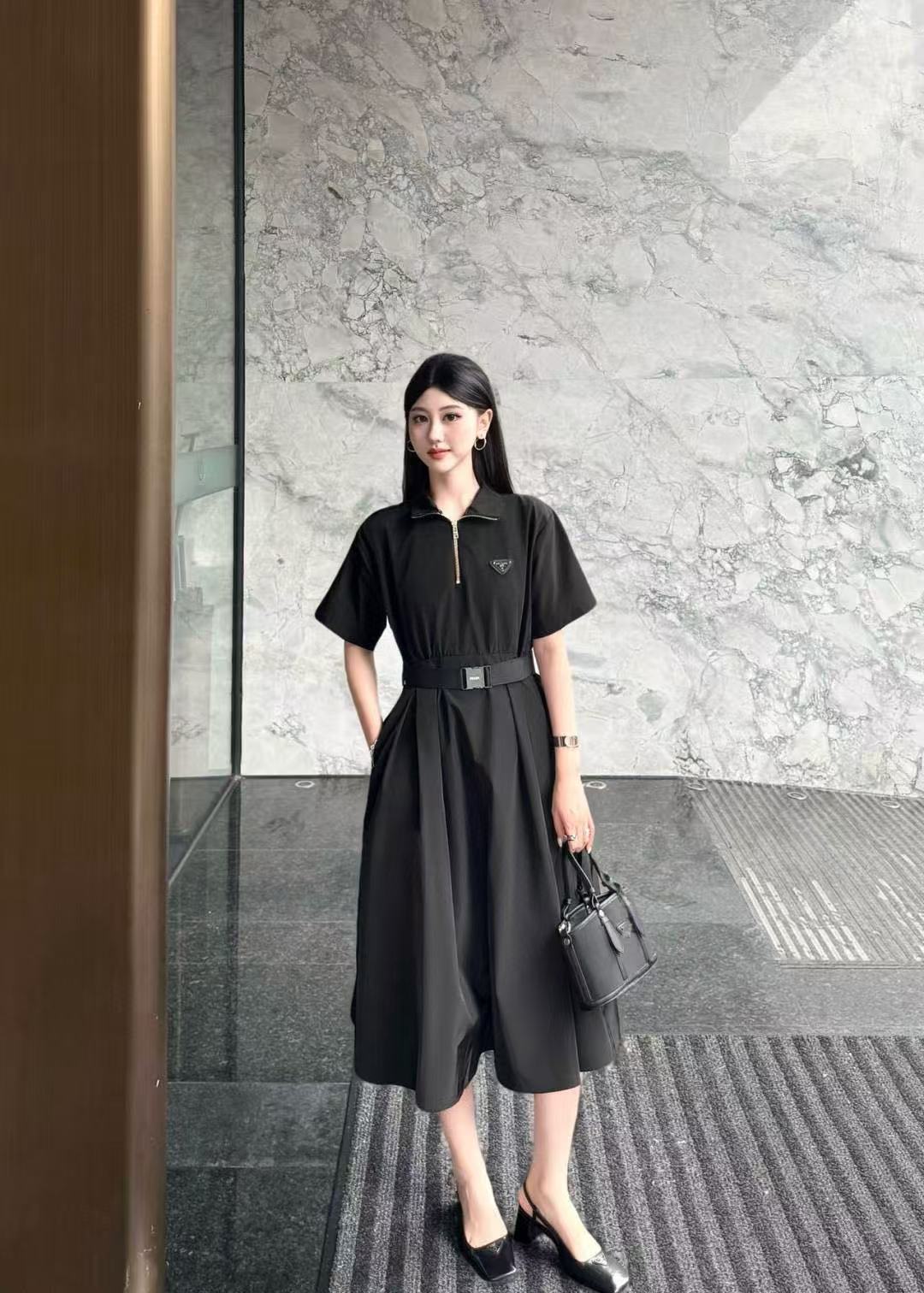 PR4DA ラペルジッパードレス【50％割引+送料無料】