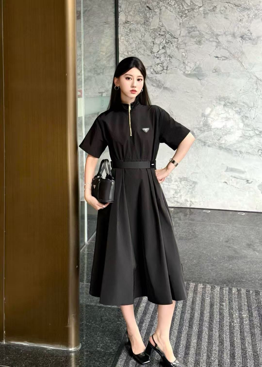 PR4DA ラペルジッパードレス【50％割引+送料無料】