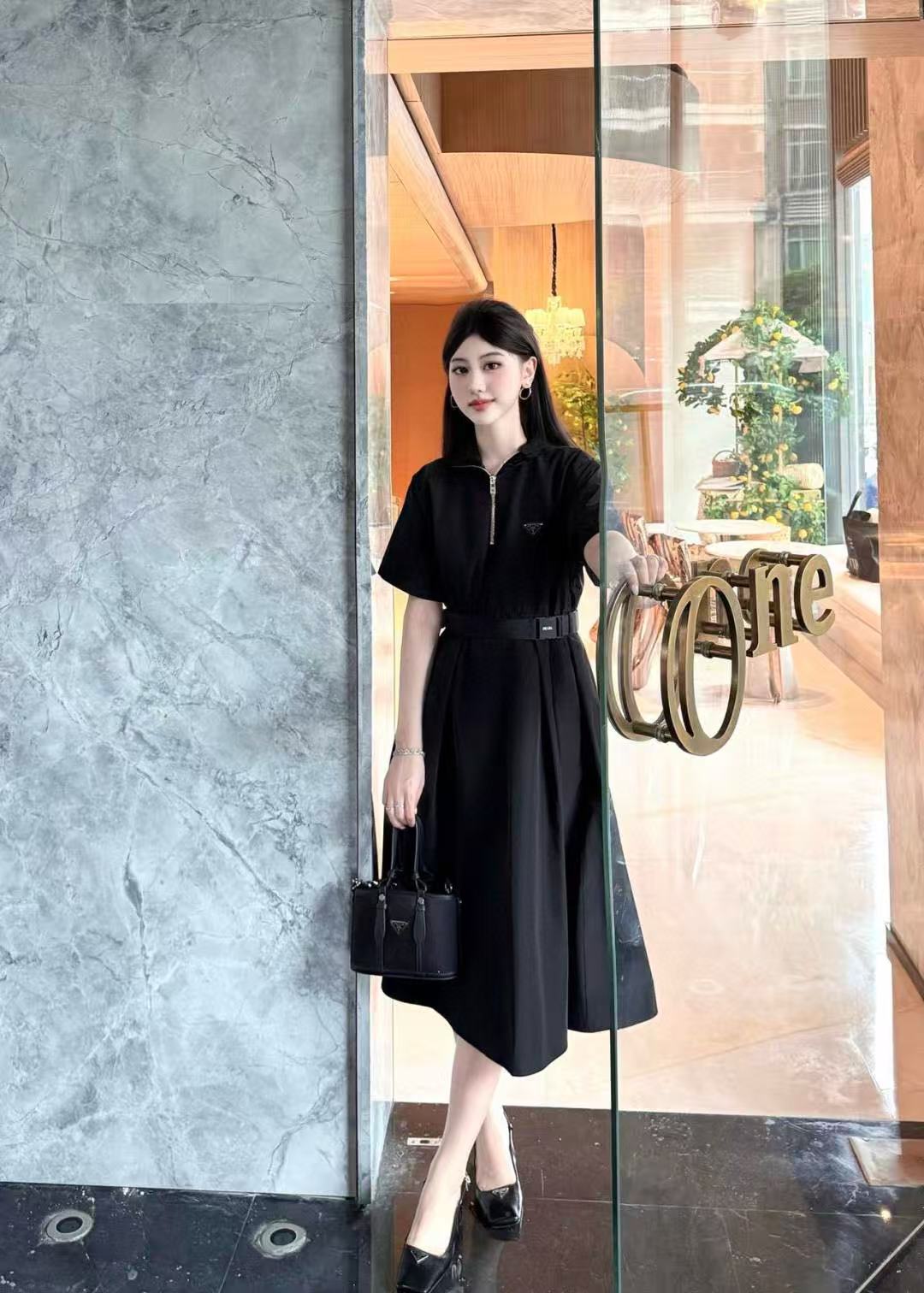 PR4DA ラペルジッパードレス【50％割引+送料無料】