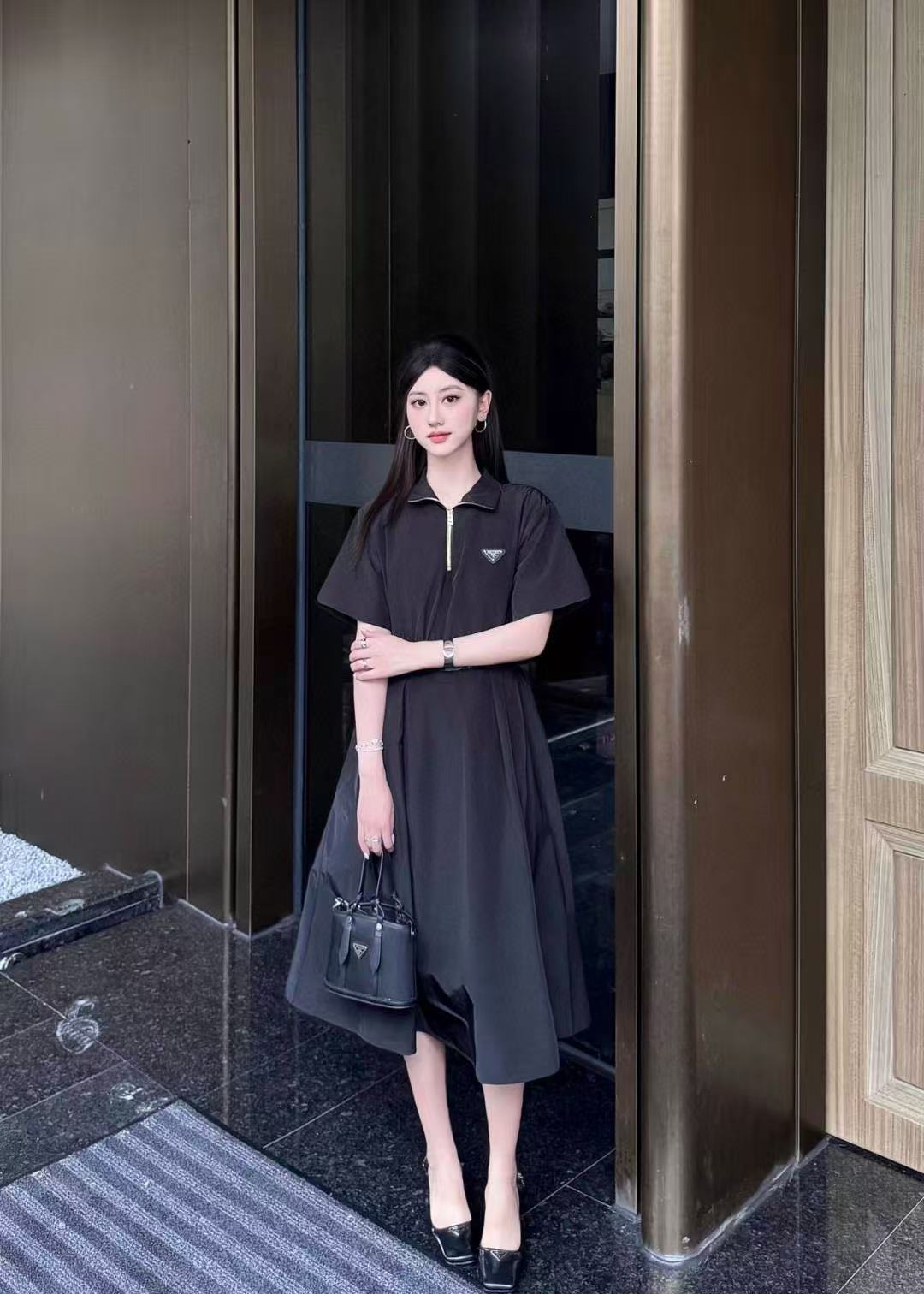 PR4DA ラペルジッパードレス【50％割引+送料無料】