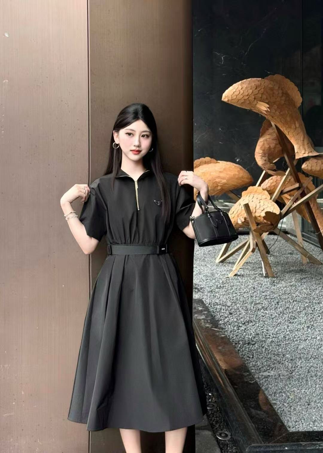 PR4DA ラペルジッパードレス【50％割引+送料無料】