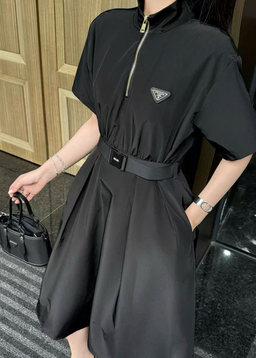 PR4DA ラペルジッパードレス【50％割引+送料無料】