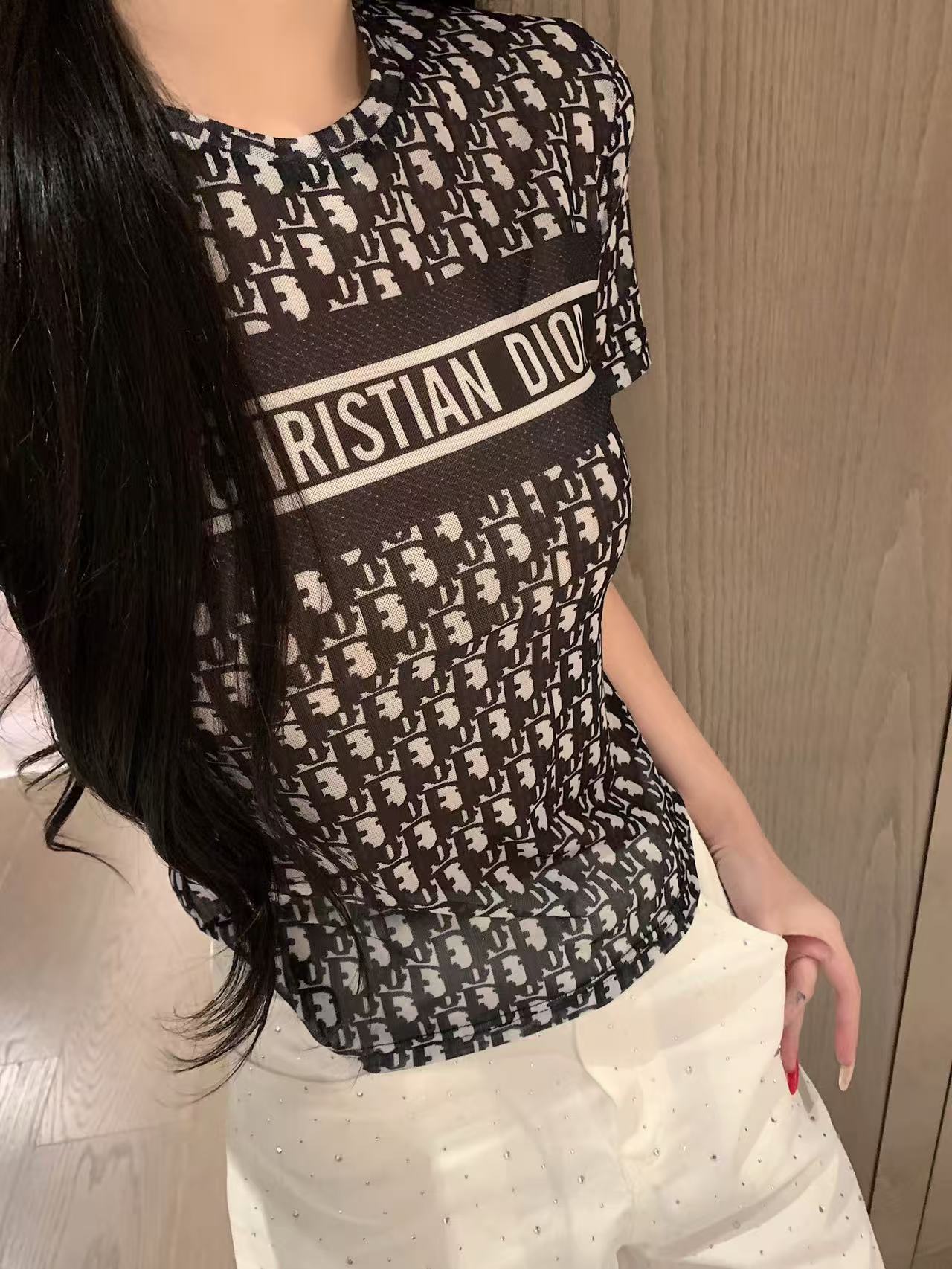 DI0R ジャカードレタリングTシャツ【50%割引+送料無料】