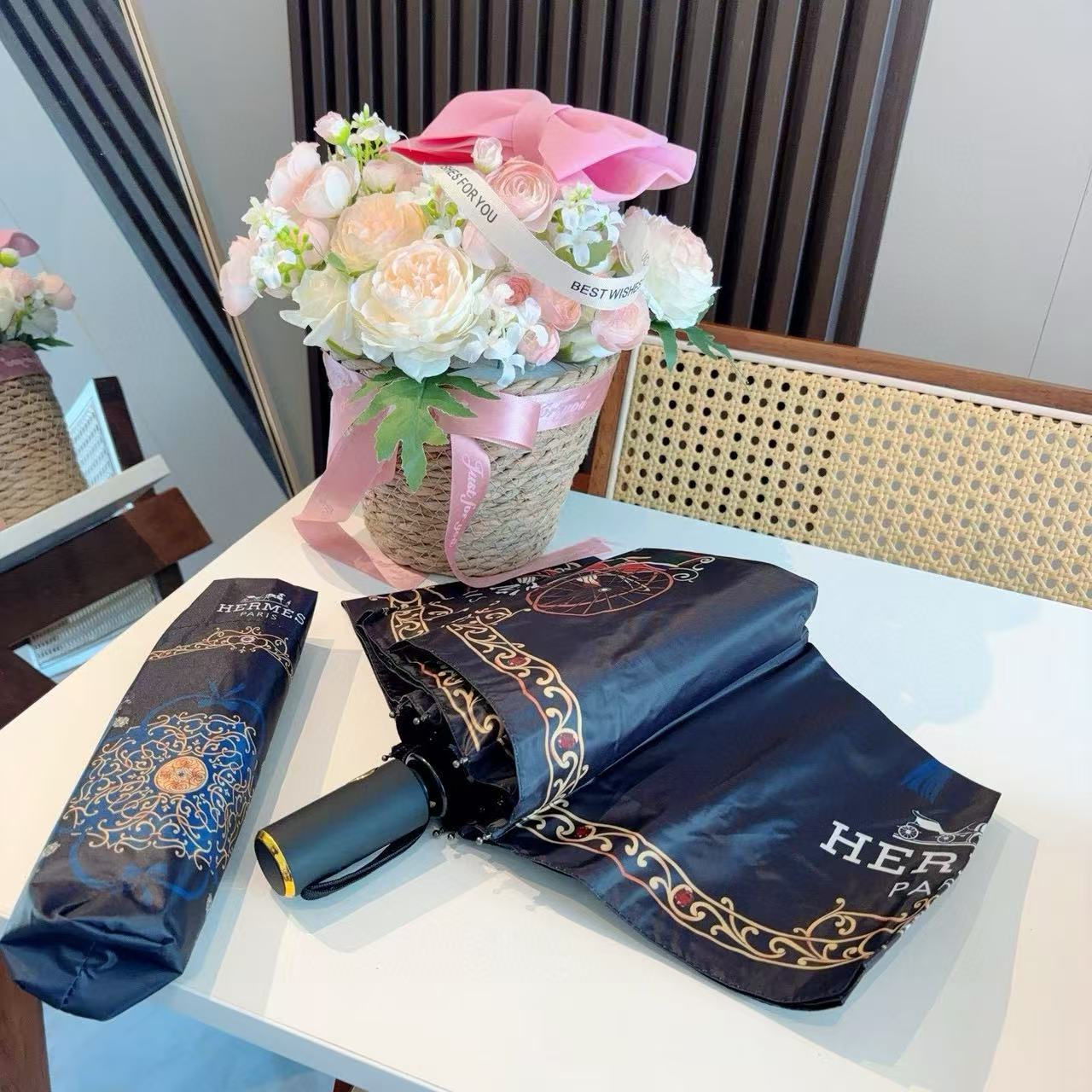 HERME5 三つ折り自動傘【50％割引+送料無料】