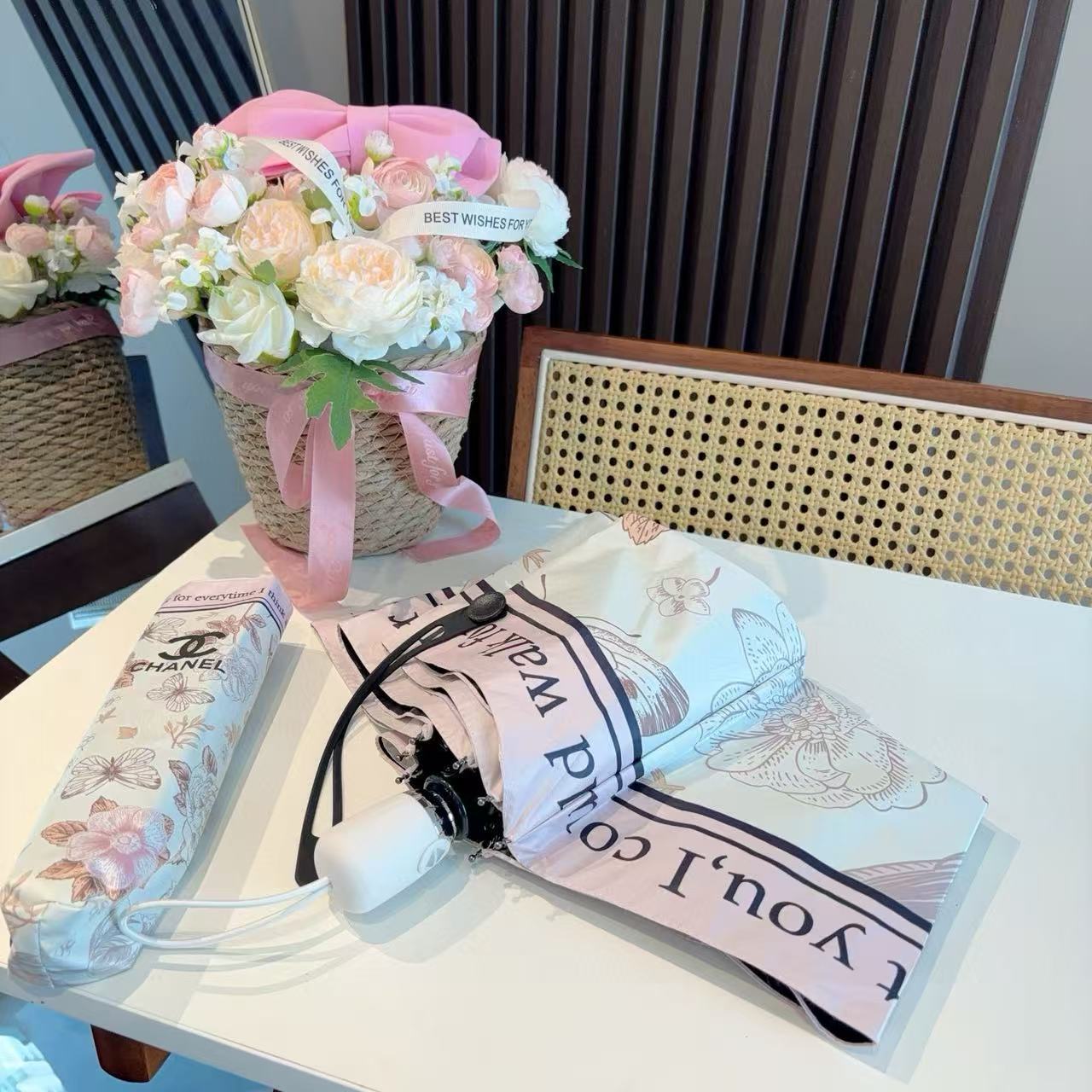 CHANE1 バタフライプリント 自動折りたたみ傘【50％割引+送料無料】