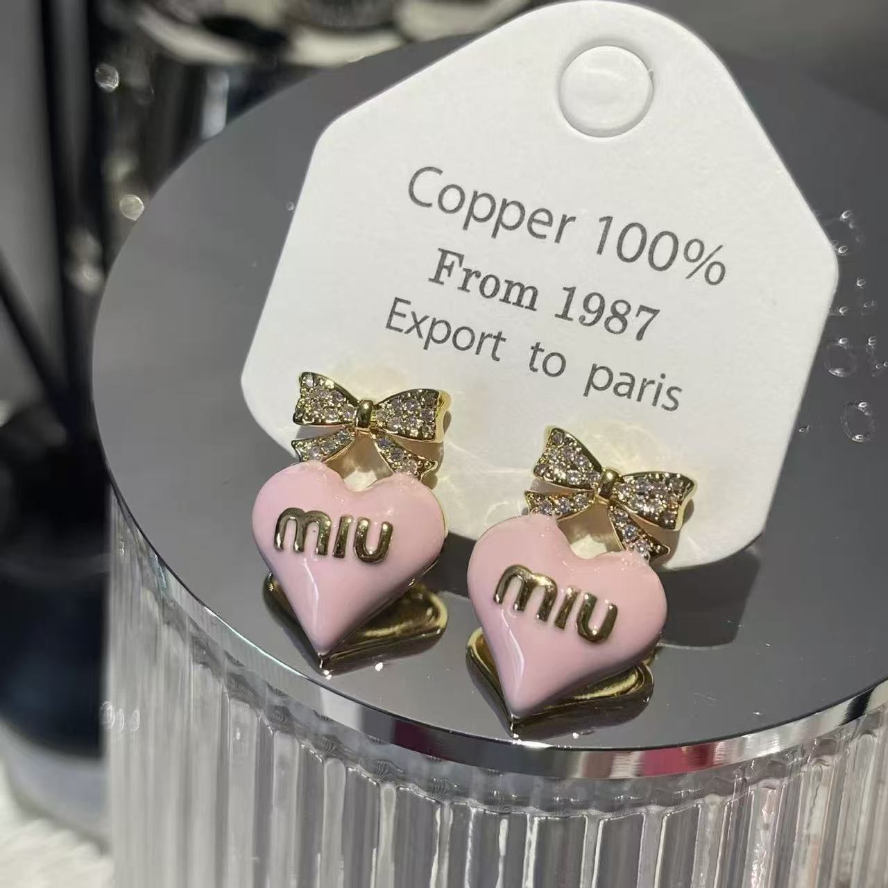 M1UM1U ハートボウレターイヤリング【50%割引+送料無料】
