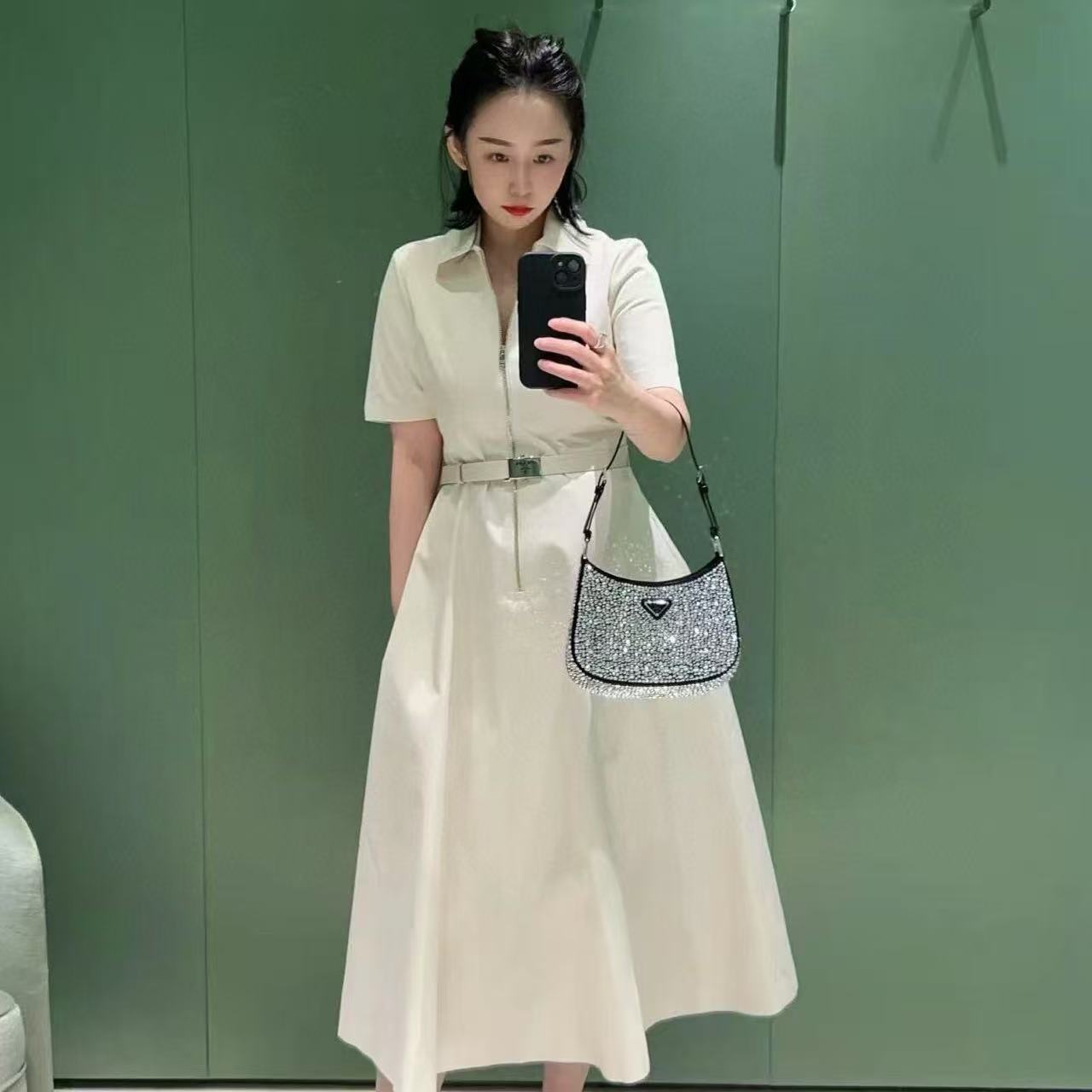 PR4DA シンプルラペル半袖ドレス【50％割引+送料無料】