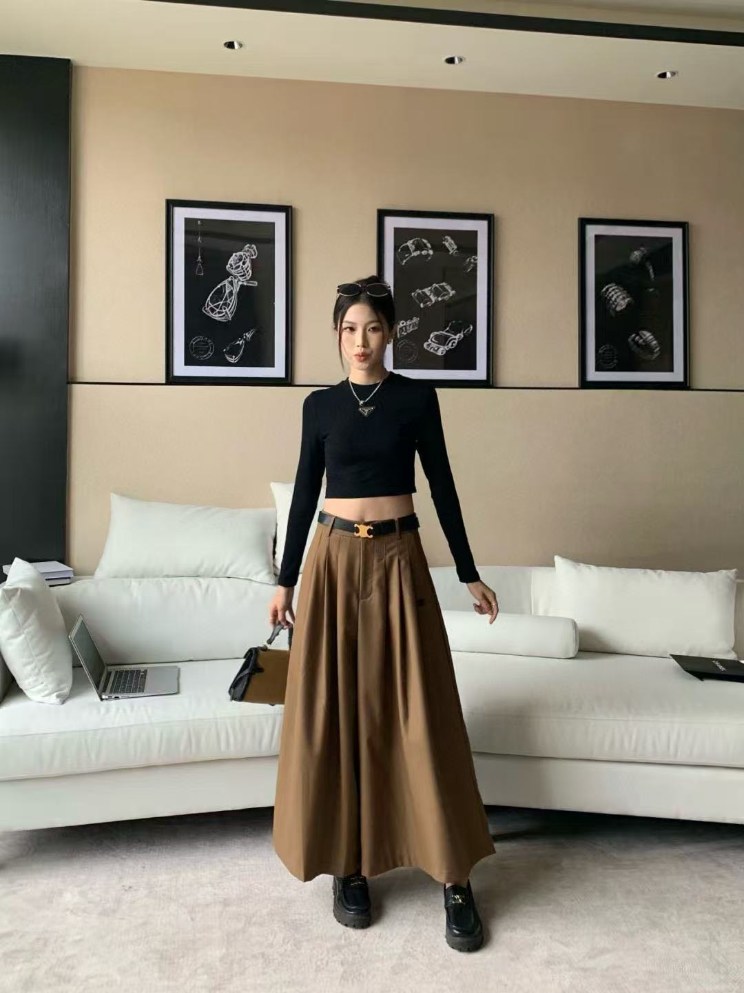 PR4DA トライアングルロゴ ロングスリーブTシャツ【50％割引+送料無料】