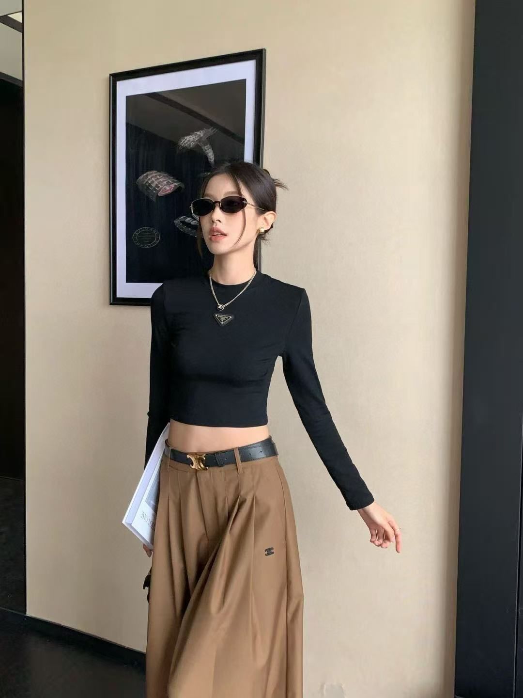 PR4DA トライアングルロゴ ロングスリーブTシャツ【50％割引+送料無料】