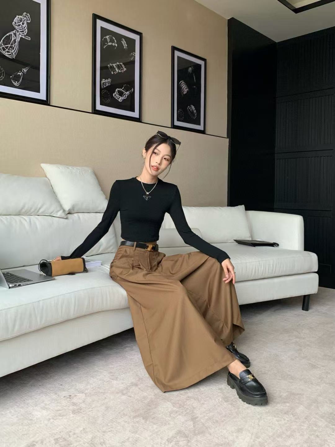 PR4DA トライアングルロゴ ロングスリーブTシャツ【50％割引+送料無料】