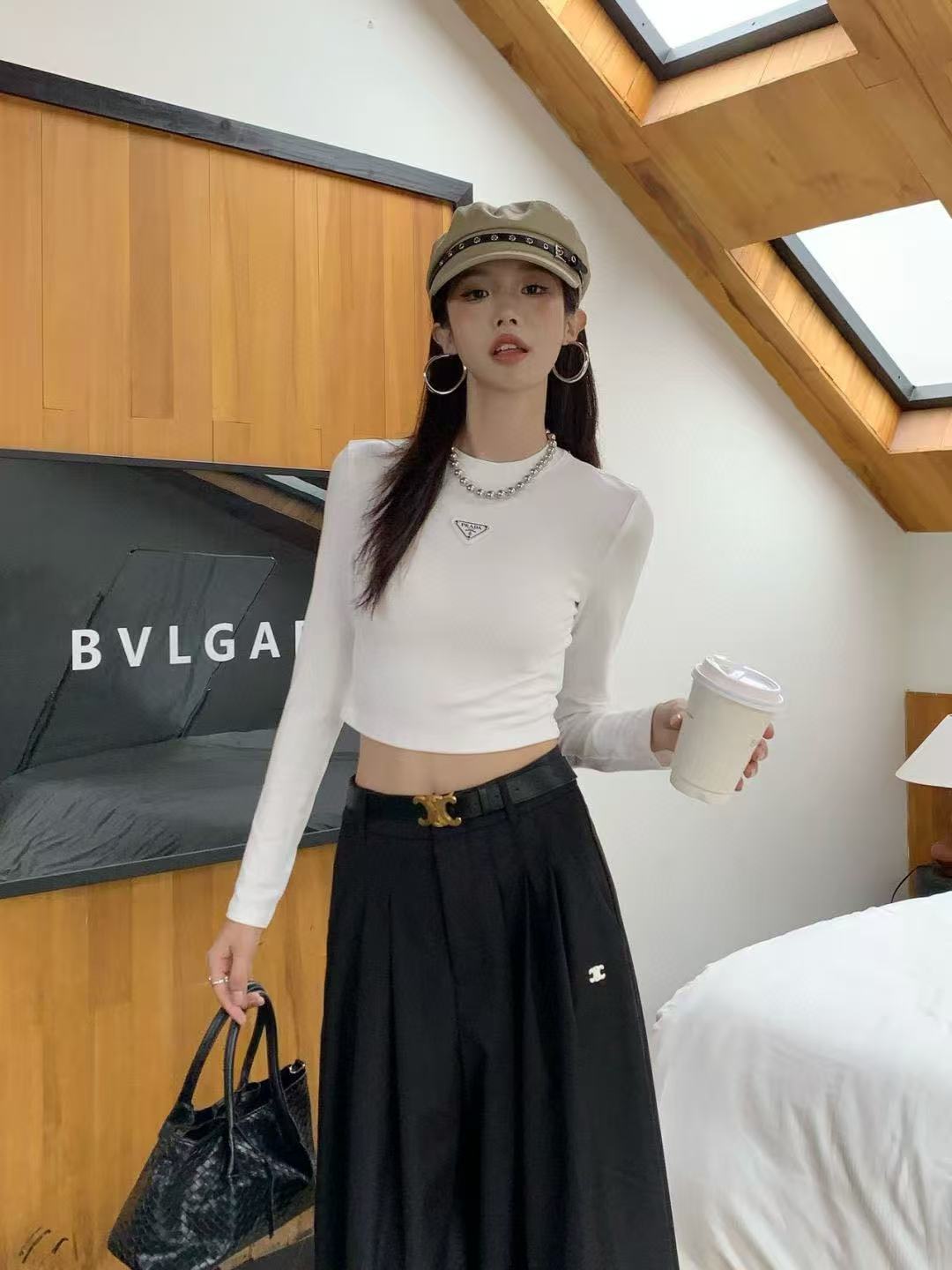 PR4DA トライアングルロゴ ロングスリーブTシャツ【50％割引+送料無料】