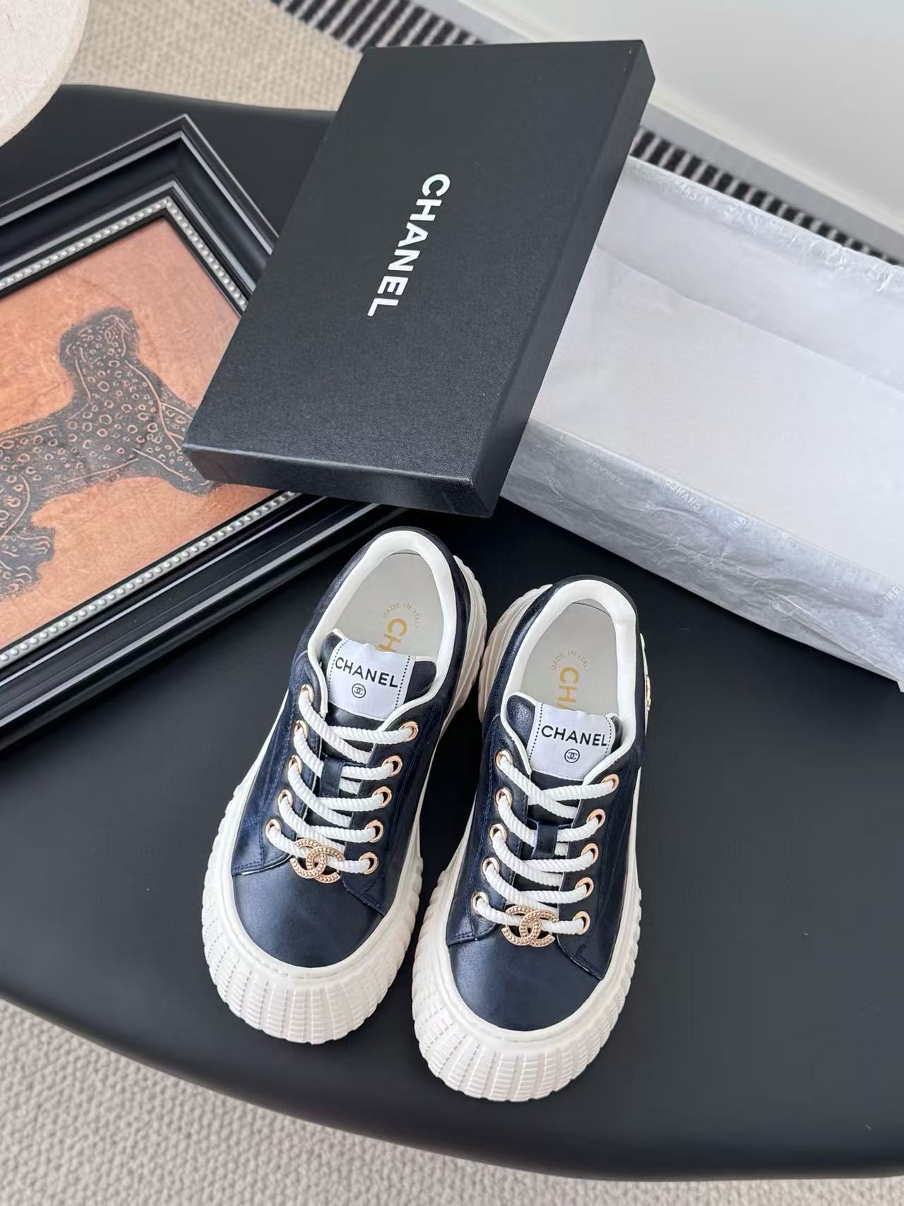 CHAEN1 上質な白黒厚底カジュアルシューズ【50％割引+送料無料】