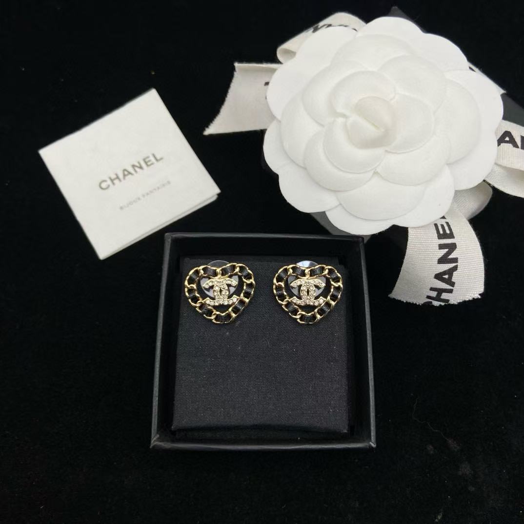 CHANE1 ピーチハート ダブルC イヤリング【50%割引+送料無料】