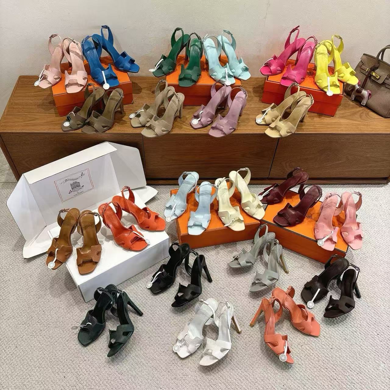 HERME5 高品質牛革ハイヒールサンダル【50％割引+送料無料】