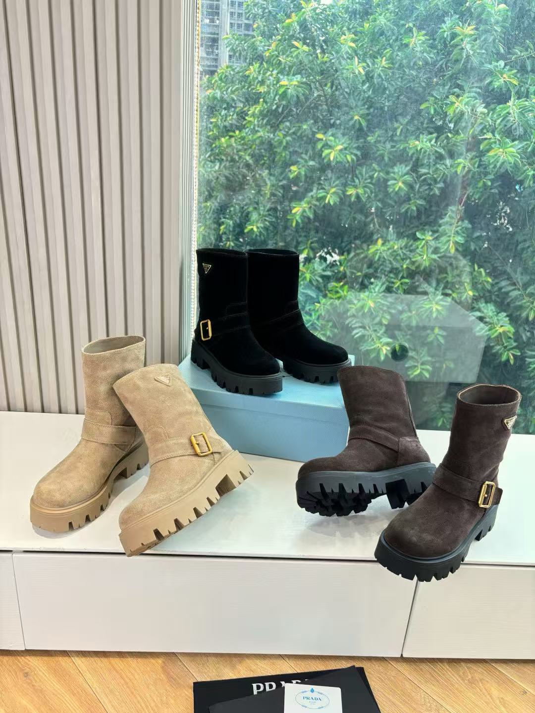 PR4DA 高品質ヌバックレザーアンクルブーツ【50％割引+送料無料】