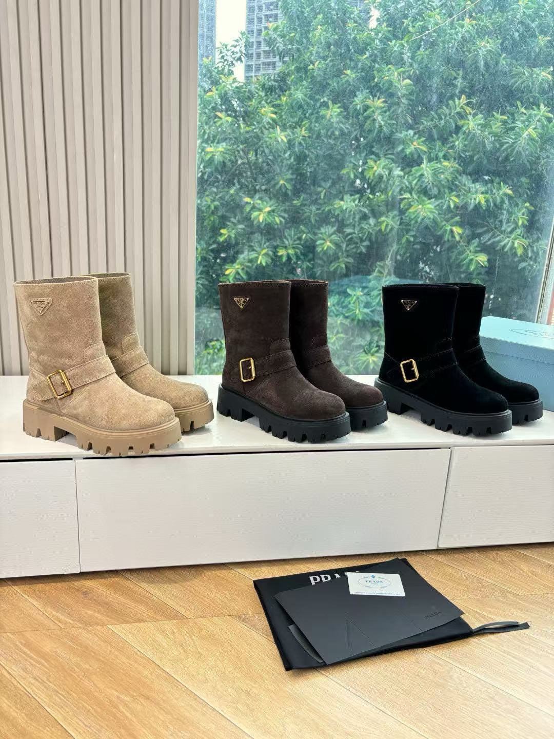 PR4DA 高品質ヌバックレザーアンクルブーツ【50％割引+送料無料】