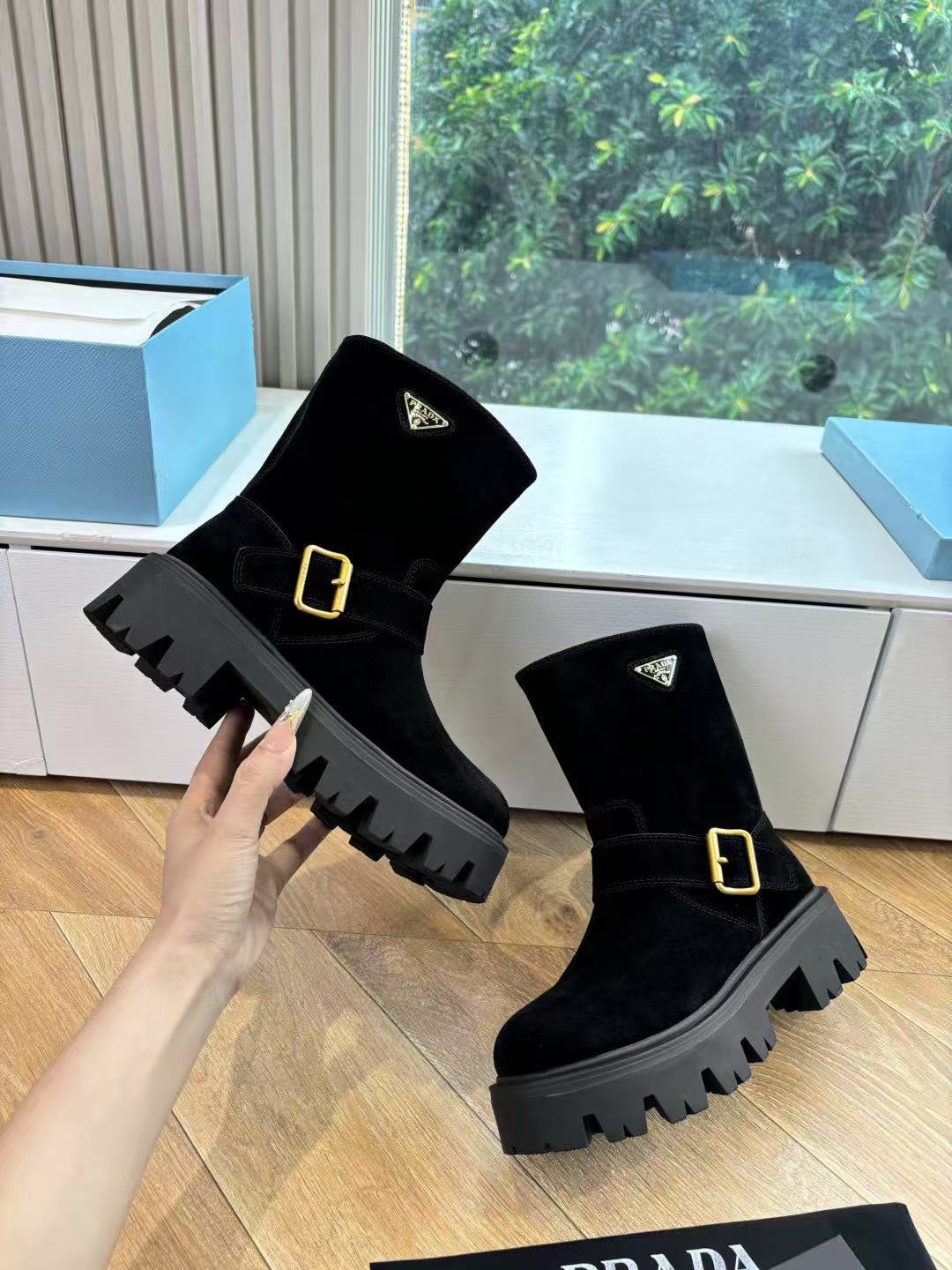 PR4DA 高品質ヌバックレザーアンクルブーツ【50％割引+送料無料】