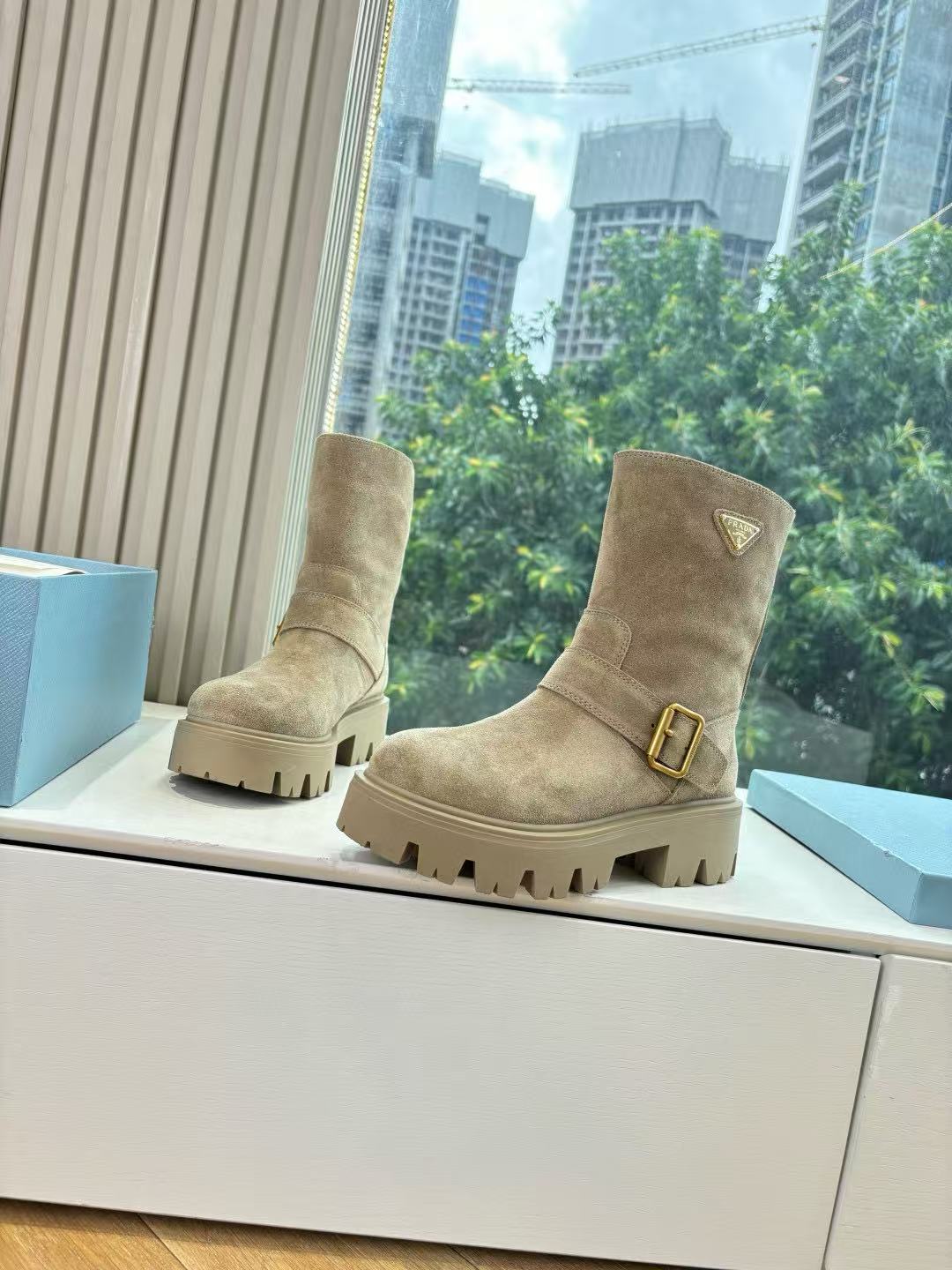 PR4DA 高品質ヌバックレザーアンクルブーツ【50％割引+送料無料】