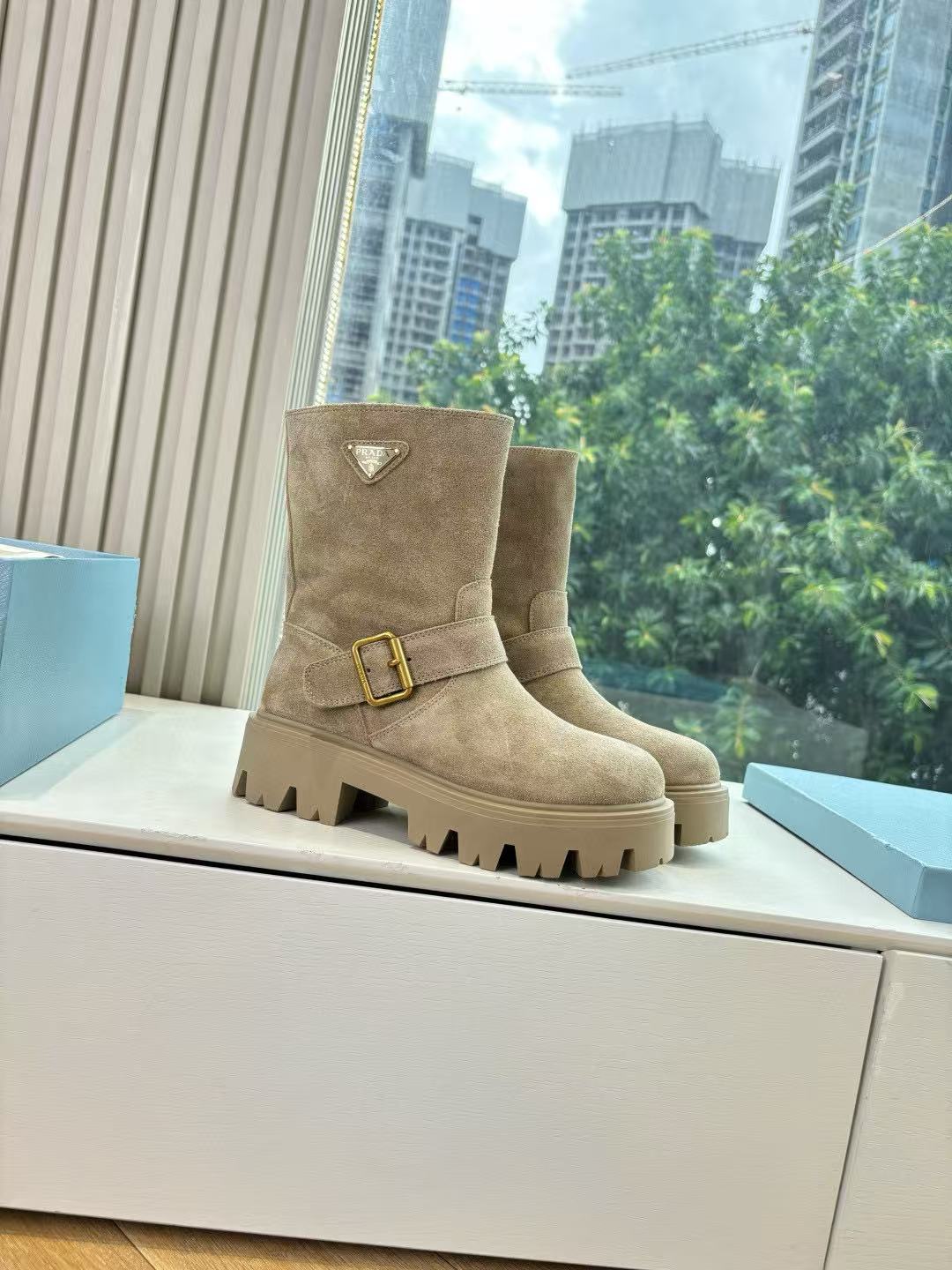 PR4DA 高品質ヌバックレザーアンクルブーツ【50％割引+送料無料】