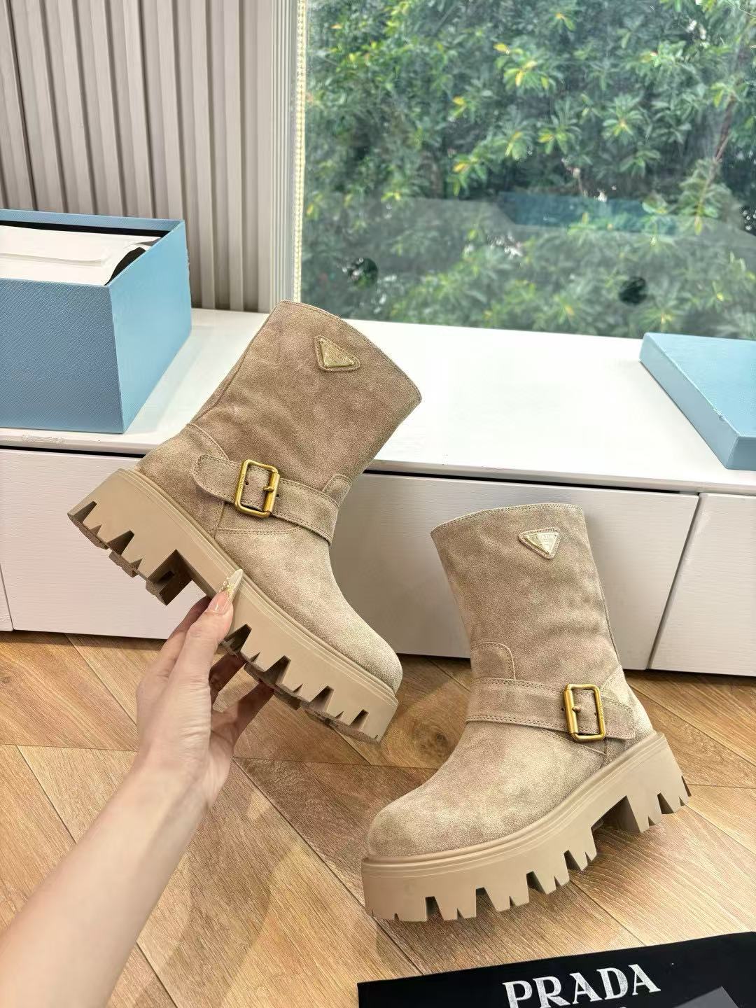 PR4DA 高品質ヌバックレザーアンクルブーツ【50％割引+送料無料】