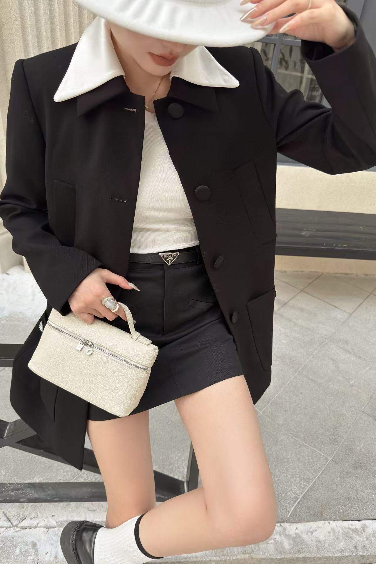 PR4DAラペルシンプルジャケット【50％割引+送料無料】