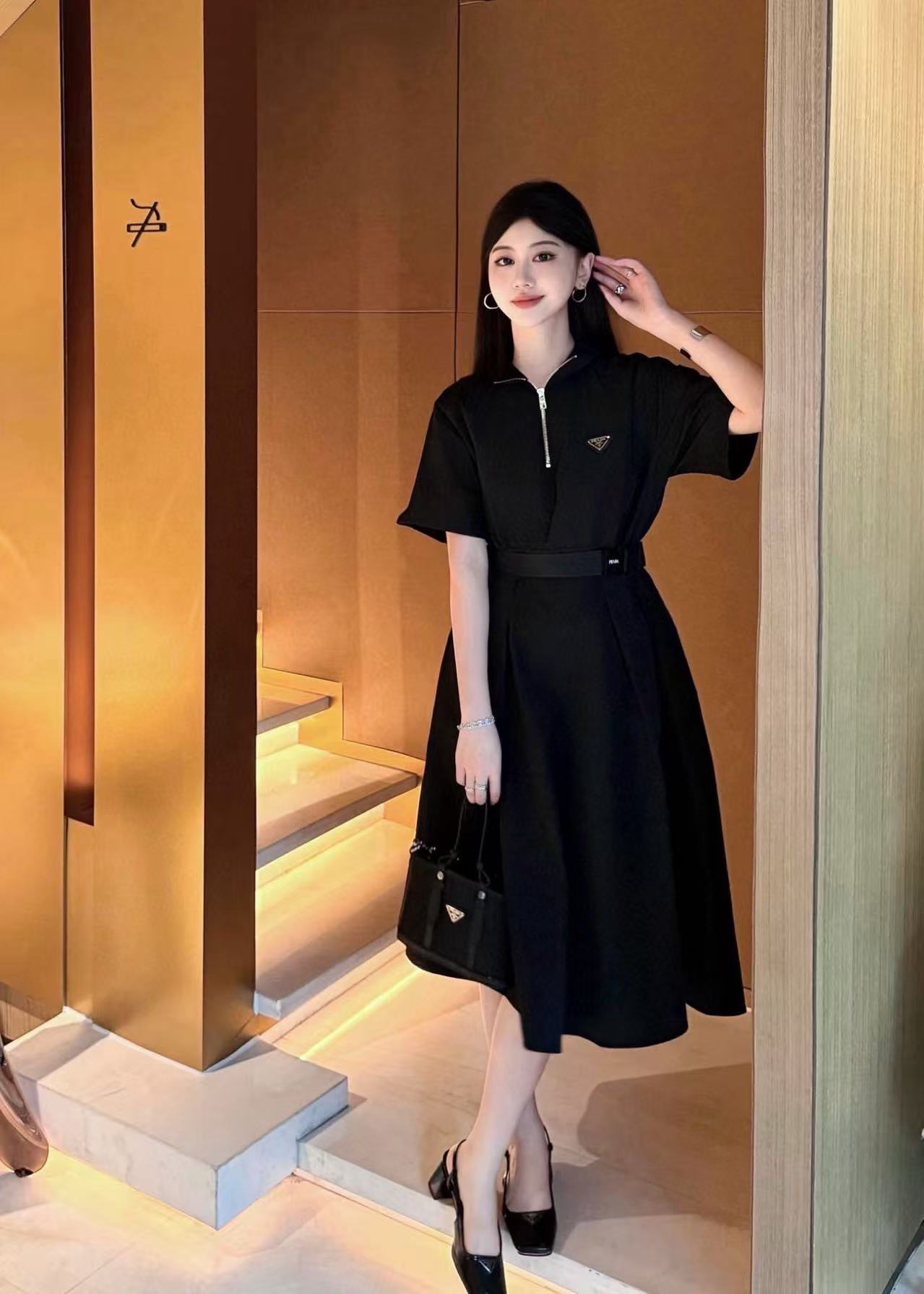 PR4DA 高品質ジッパー付きベルトドレス【50％割引+送料無料】